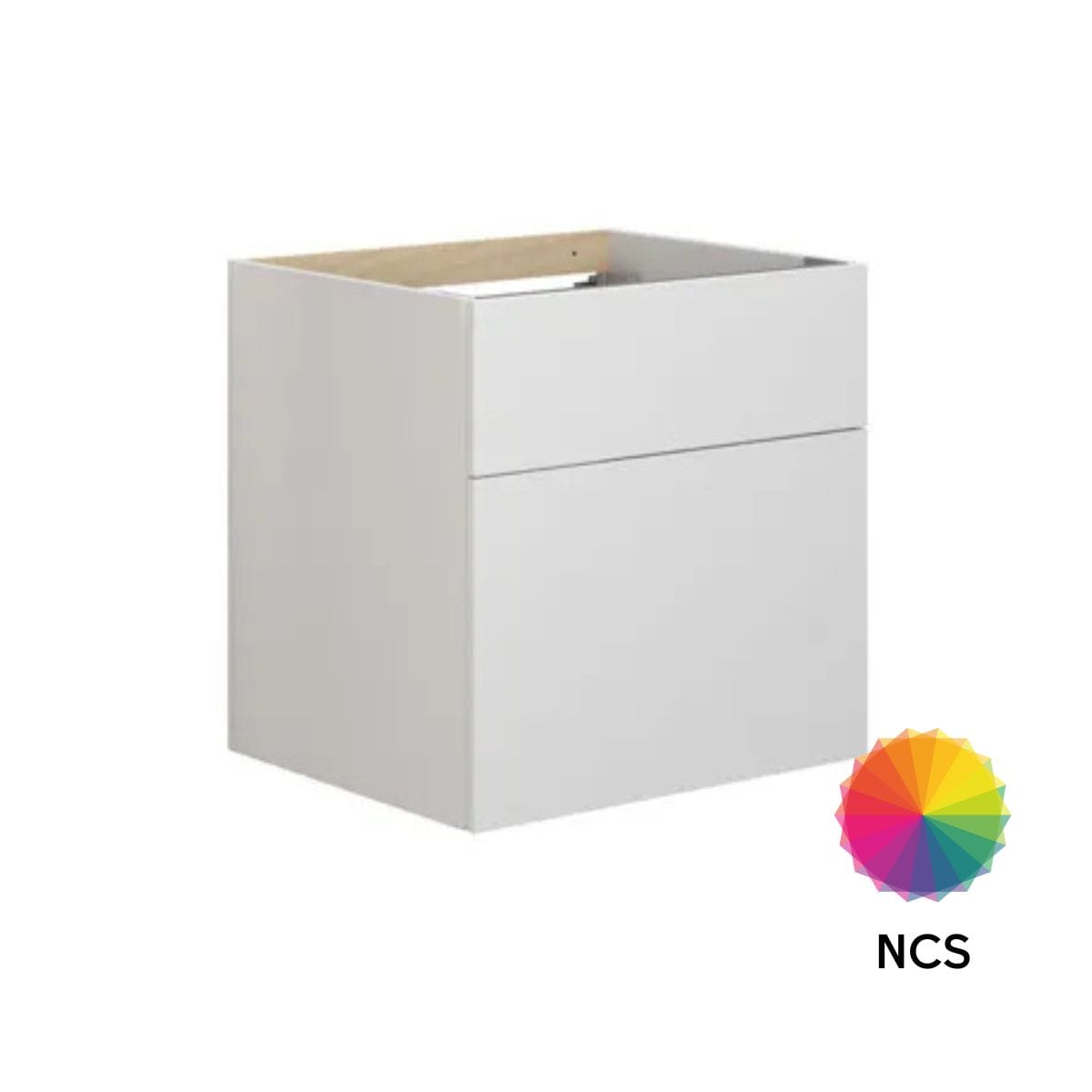 Dansani Calidris Glatt Servantskap D50cm 2 skuff ekstra høy underskuff NCS eik / 60cm Dansani Servantskap DA-C26-1066