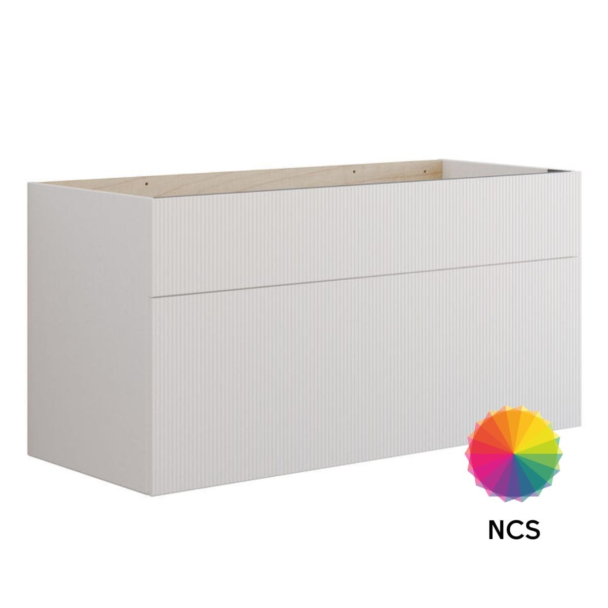 Dansani Calidris Rillet Servantskap D50cm 2 skuff ekstra høy underskuff NCS farge / 120cm dobbel Dansani Servantskap DA-C30-C099