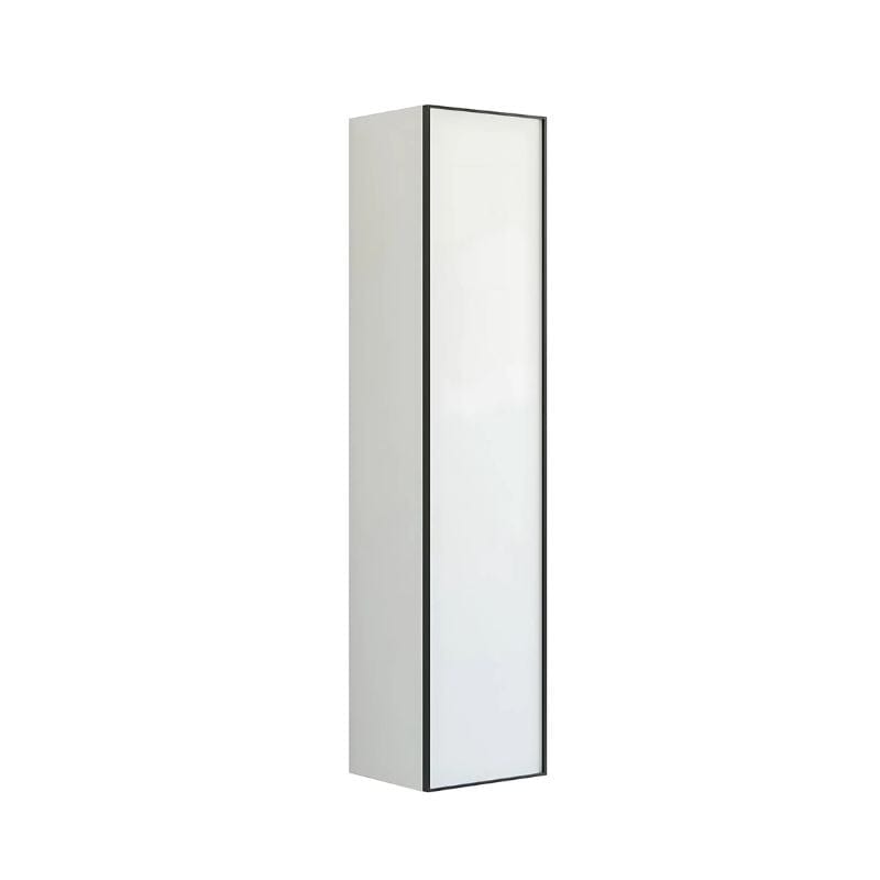 Dansani Inzo Alu-ramme svart Høyskap 1 dør Ver. A B40xH176x35cm Hvit matt / Høyre hengslet Dansani Høyskap bad DA-U47-8110