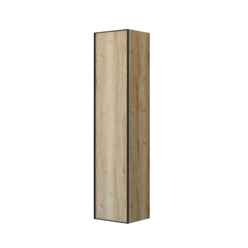 Dansani Inzo Alu-ramme svart Høyskap 1 dør Ver. A B40xH176x35cm Natur eik / Venstre hengslet Dansani Høyskap bad DA-U47-8249