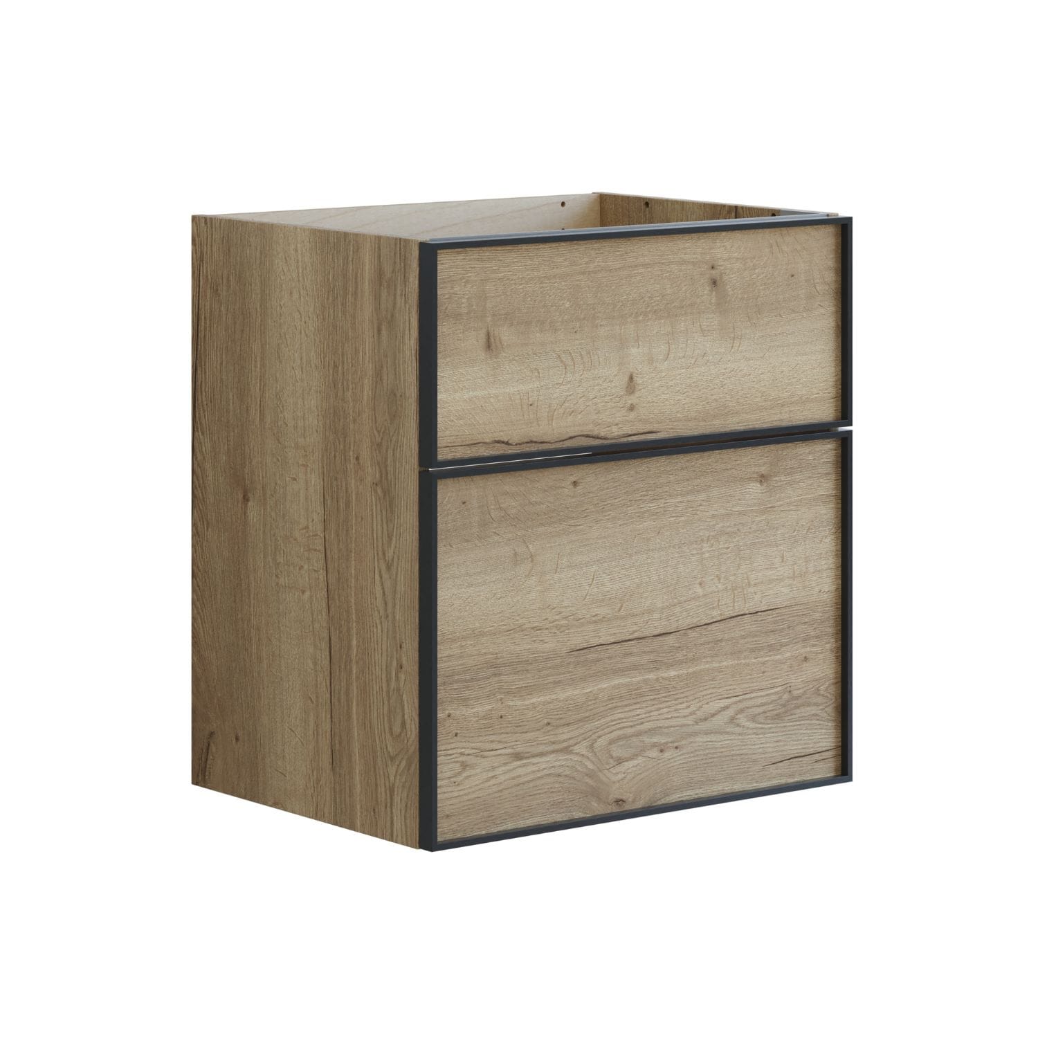 Dansani Inzo Alu-ramme svart Servantskap med ekstra stor underskuff Natur eik / 60cm Dansani Servantskap DA-U24-8049