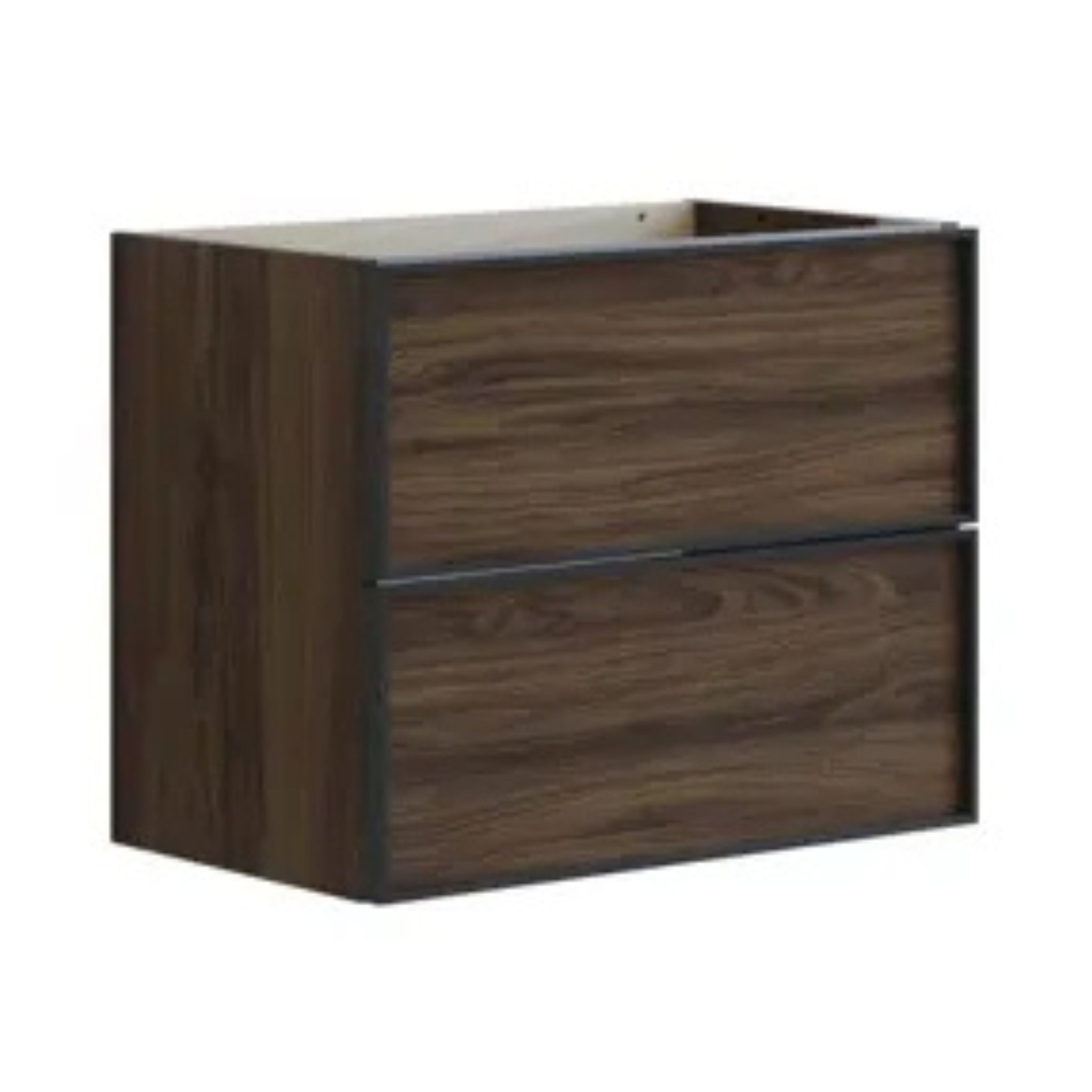 Dansani Inzo Alu-ramme Svart Servantskap Slim 2 Skuff Brun eik / 60cm Dansani Servantskap DA-U07-8052