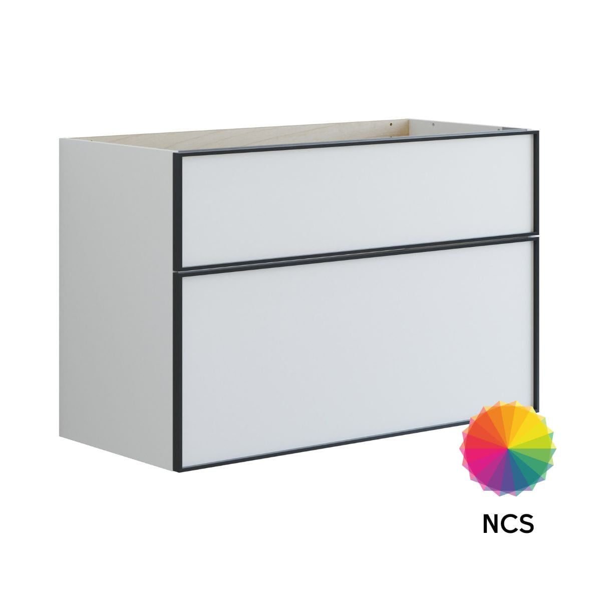 Dansani Inzo Alu-ramme svart Underskap 2 skuff NCS farge / 100cm Dansani Sideskap bad DA-U39-8099