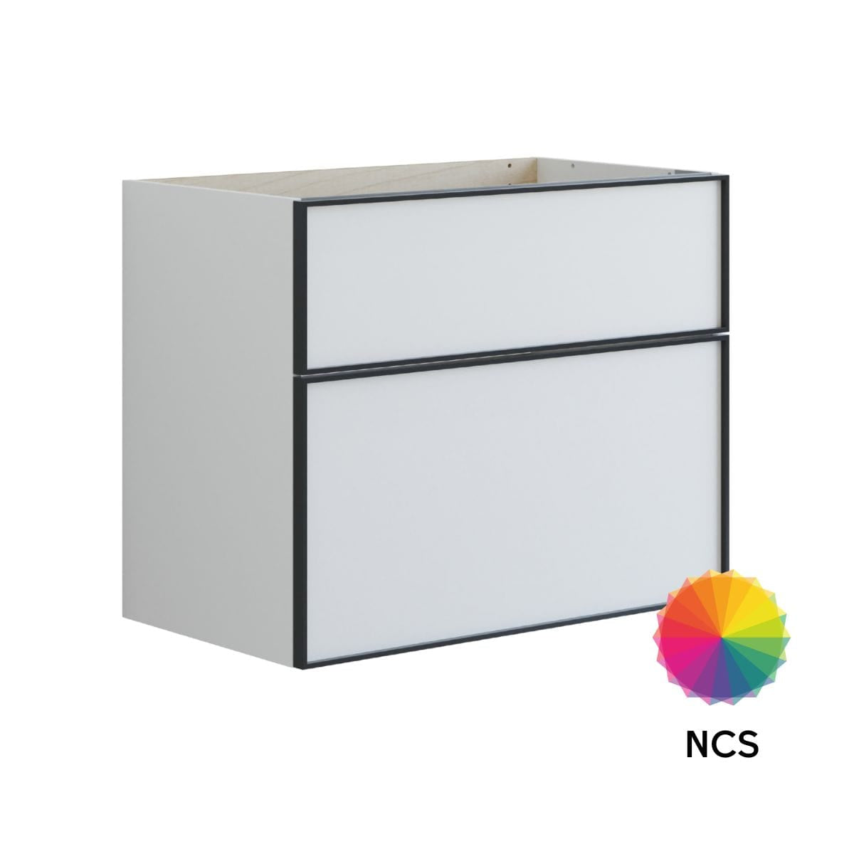Dansani Inzo Alu-ramme svart Underskap 2 skuff NCS farge / 80cm Dansani Sideskap bad DA-U38-8099