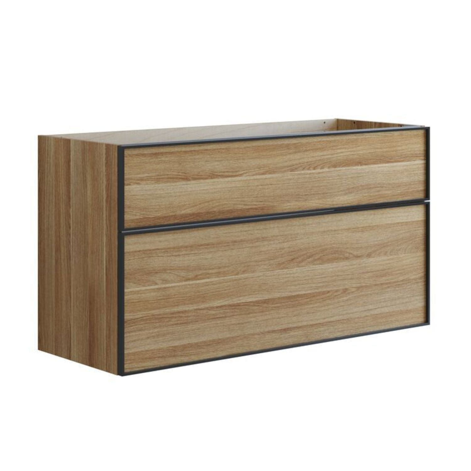 Dansani Inzo Alu-ramme svart Underskap 2 skuff Varm eik / 120cm Dansani Sideskap bad DA-U40-8055