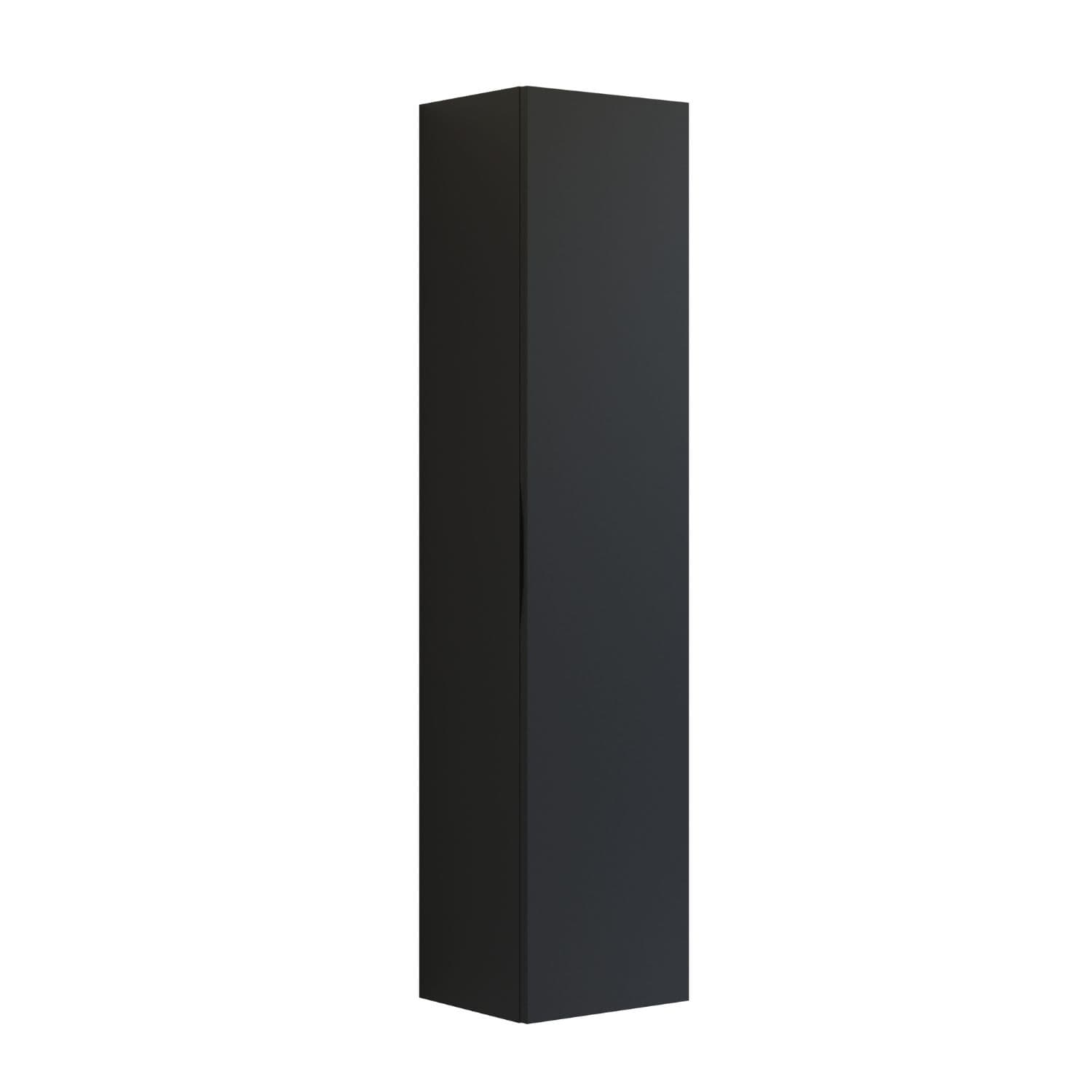 Dansani INZO Høyskap med Integrert Grep 1 dør B40 Sort gummi / 40cm / Versjon A høyre hengslet Dansani Høyskap bad DA-U47-2137