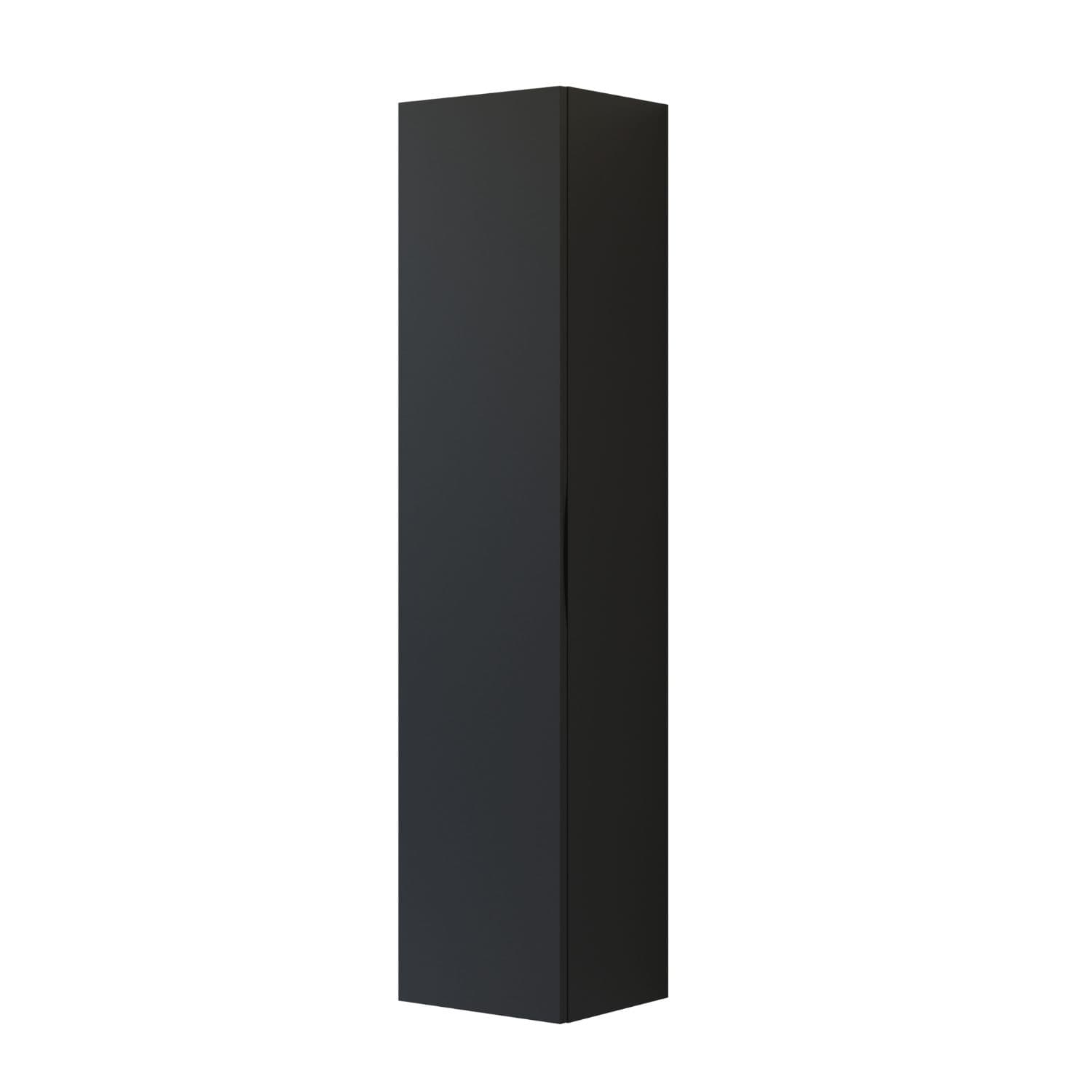 Dansani INZO Høyskap med Integrert Grep 1 dør B40 Sort gummi / 40cm / Versjon A venstre hengslet Dansani Høyskap bad DA-U47-2237