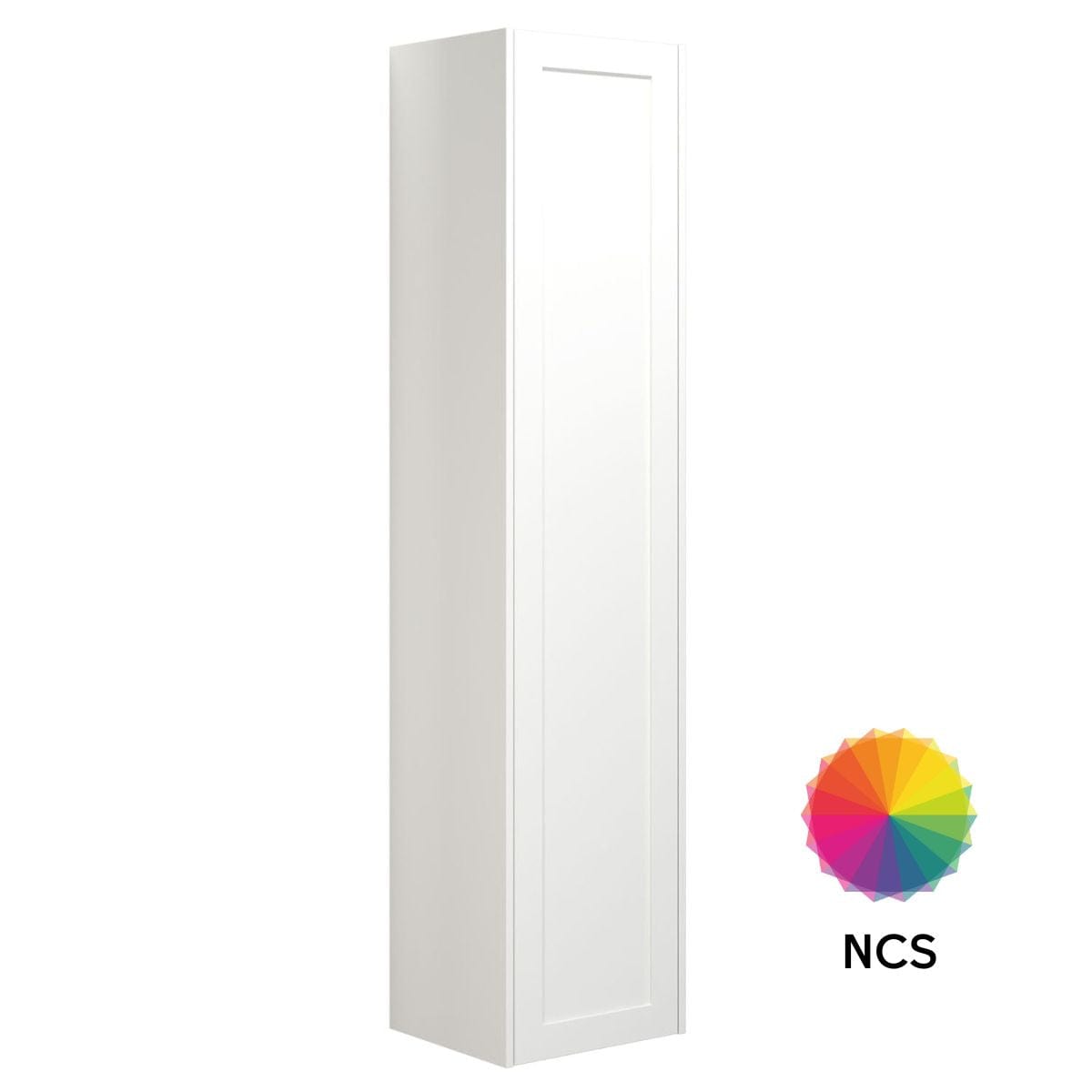 Dansani Inzo Ramme Høyskap Slim 1 dør Hvit matt/ncs farge / 40cm Versjon A / Høyre hengslet Dansani Høyskap bad DA-T20-3191