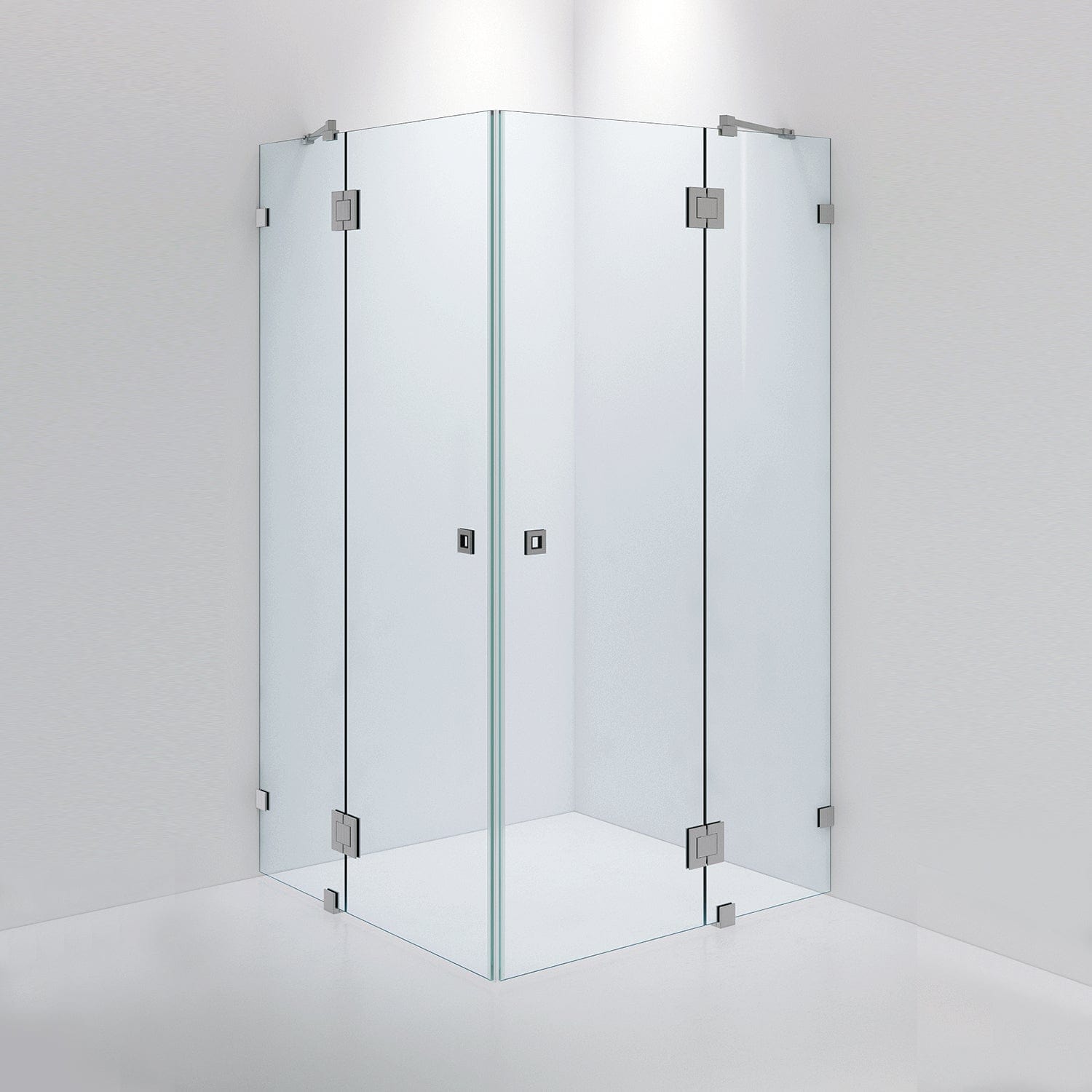 INR Dusjhjørne ARC 16 Måltilpasset Brushed stainless / Måltilpasset / Klart glass INR Iconic Nordic Rooms Dusjhjørne INR-11602400