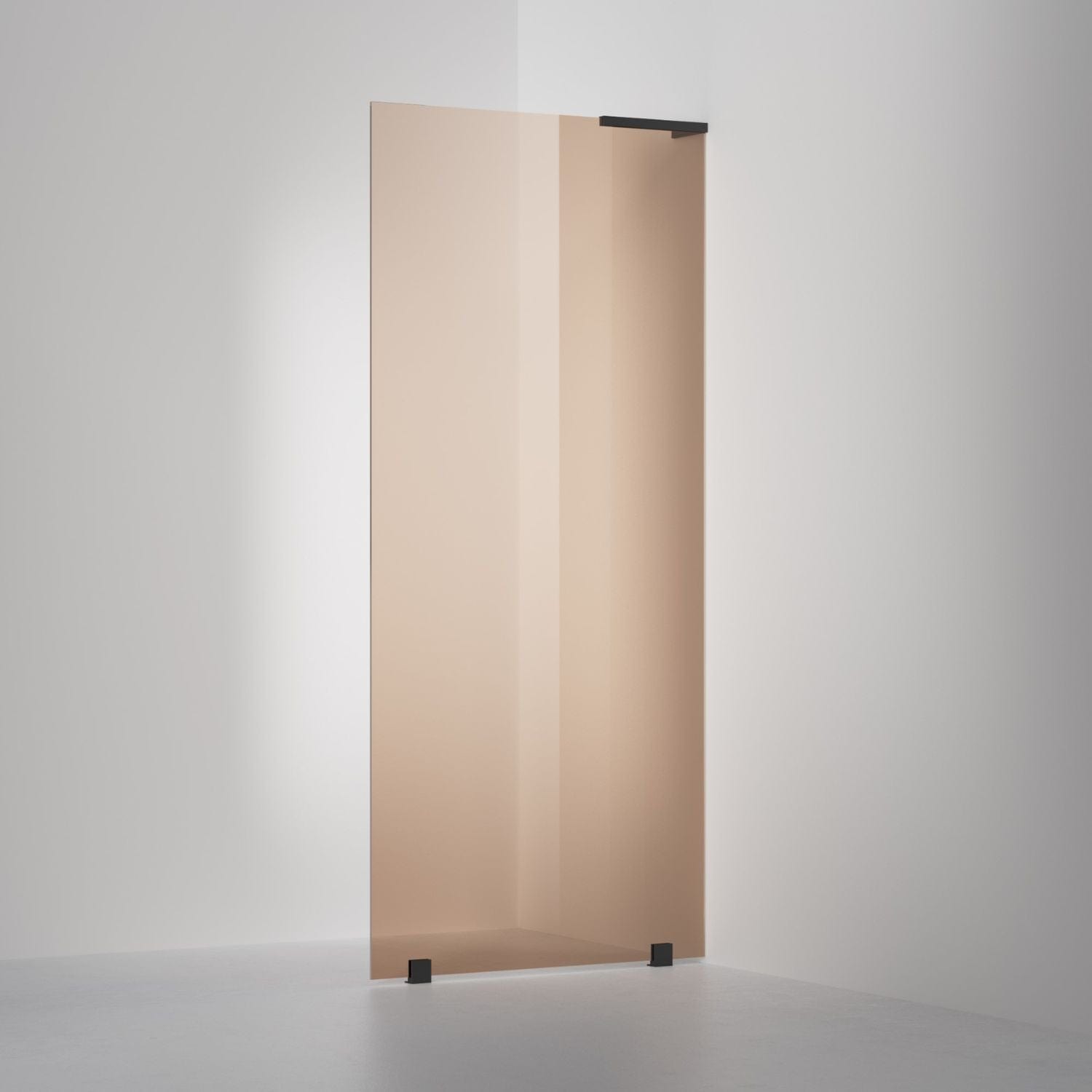 INR Dusjvegg ARC 20 Original Skjermvegg Måltilpasset Svart matt / Måltilpasset - høyre / Bronse glass INR Iconic Nordic Rooms Dusjvegg INR-120542100