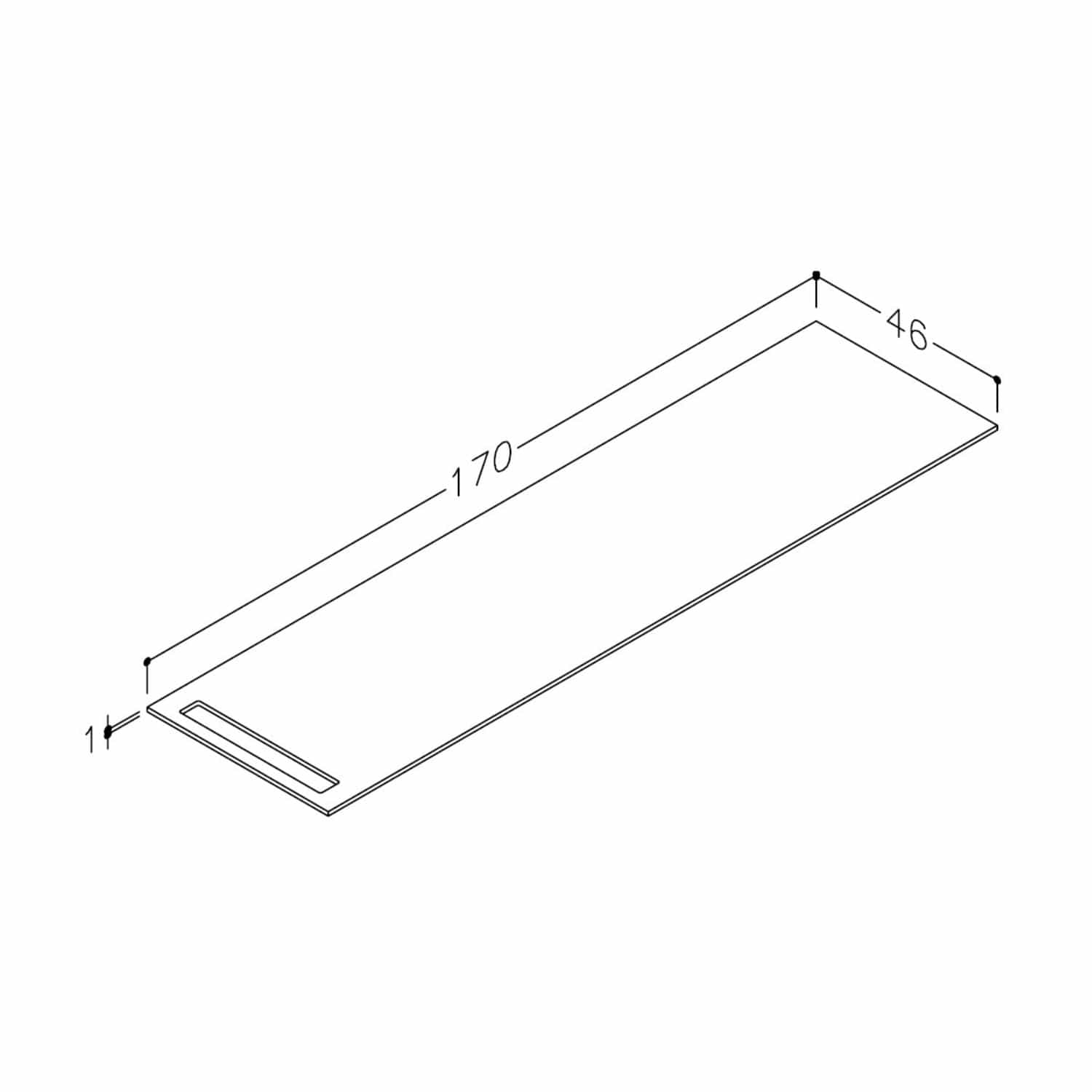 Korsbakken Benkeplate HPL med 1 håndkleholder Terrastein / 1 side / 170cm Korsbakken Benkeplate bad KO-513482170