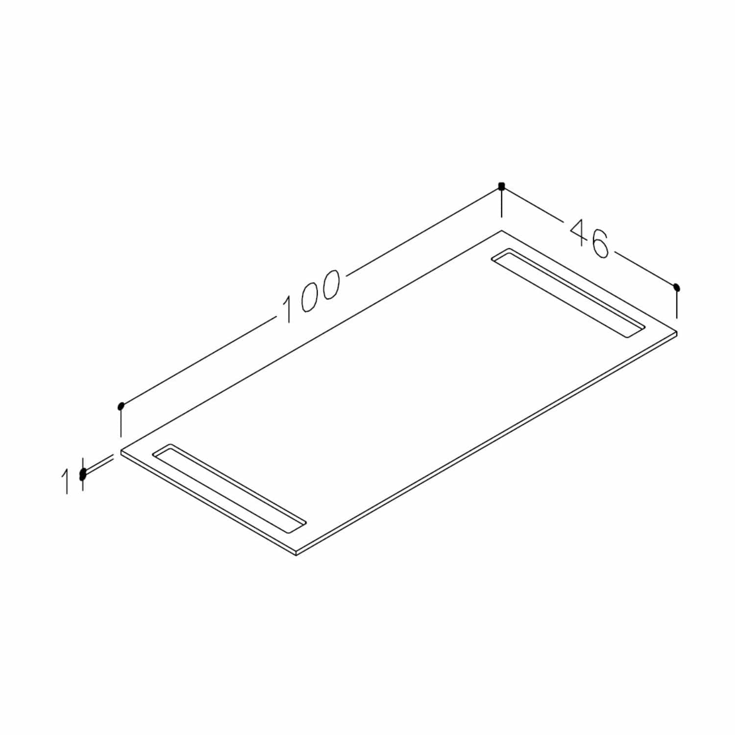 Korsbakken Benkeplate HPL med 2 håndkleholder Terrastein / 2 sider / 100cm Korsbakken Benkeplate bad KO-513582100