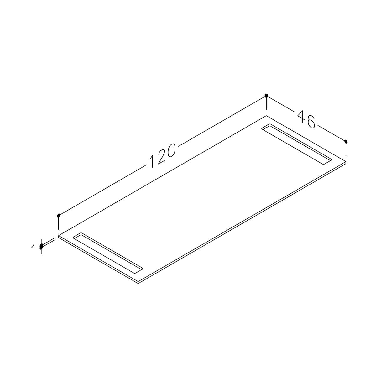 Korsbakken Benkeplate HPL med 2 håndkleholder Terrastein / 2 sider / 120cm Korsbakken Benkeplate bad KO-513582120