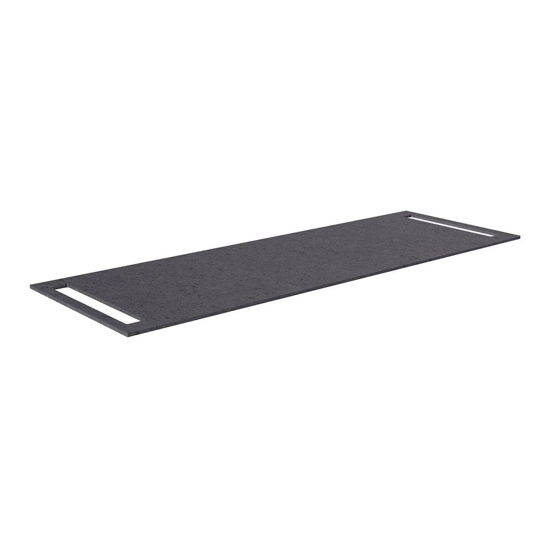 Korsbakken Benkeplate HPL med 2 side håndkleholder Antrasitt / 2 sider / 140cm Korsbakken Benkeplate bad
