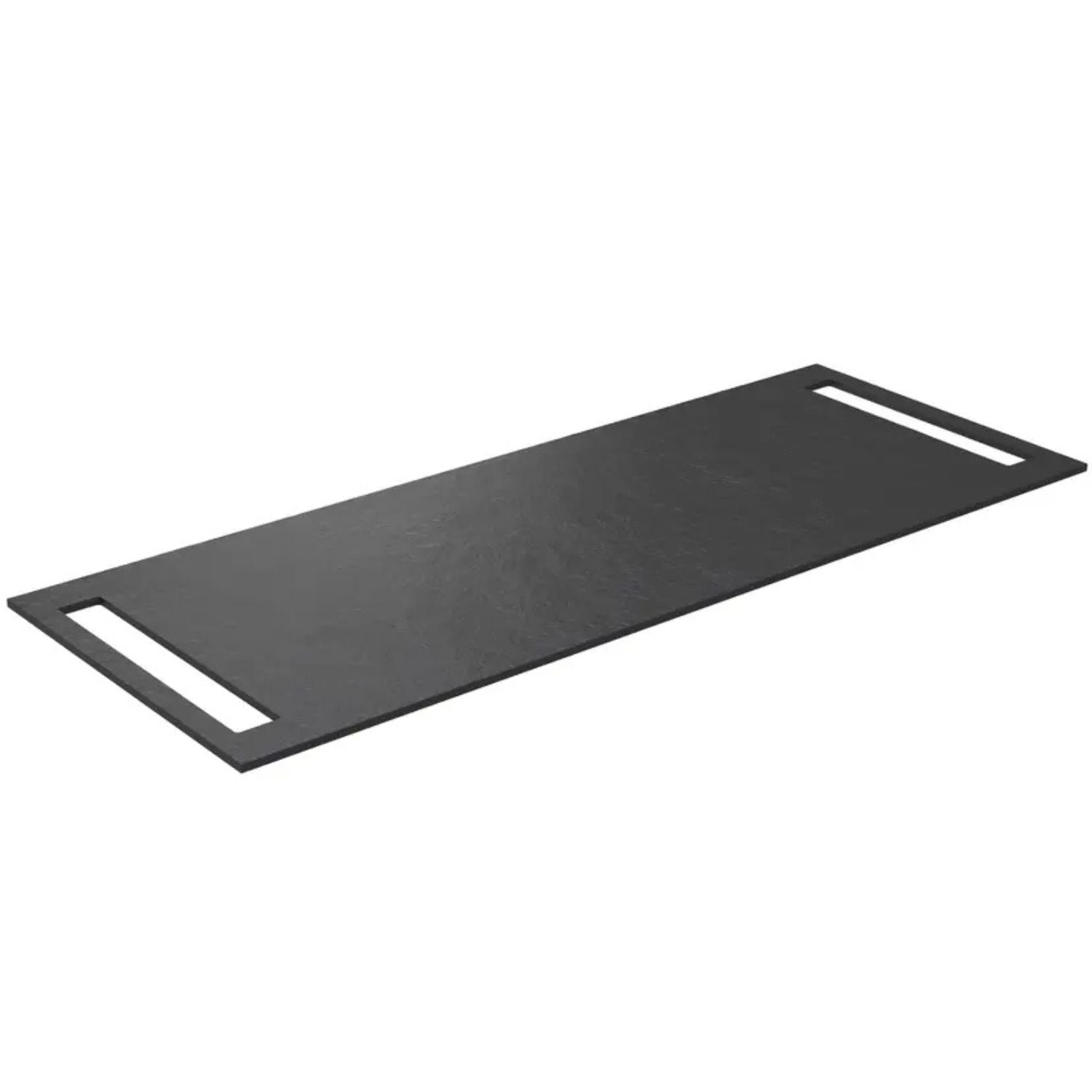 Korsbakken Benkeplate HPL med 2 side håndkleholder Svart / 2 sider / 120cm Korsbakken Benkeplate bad KO-513504120