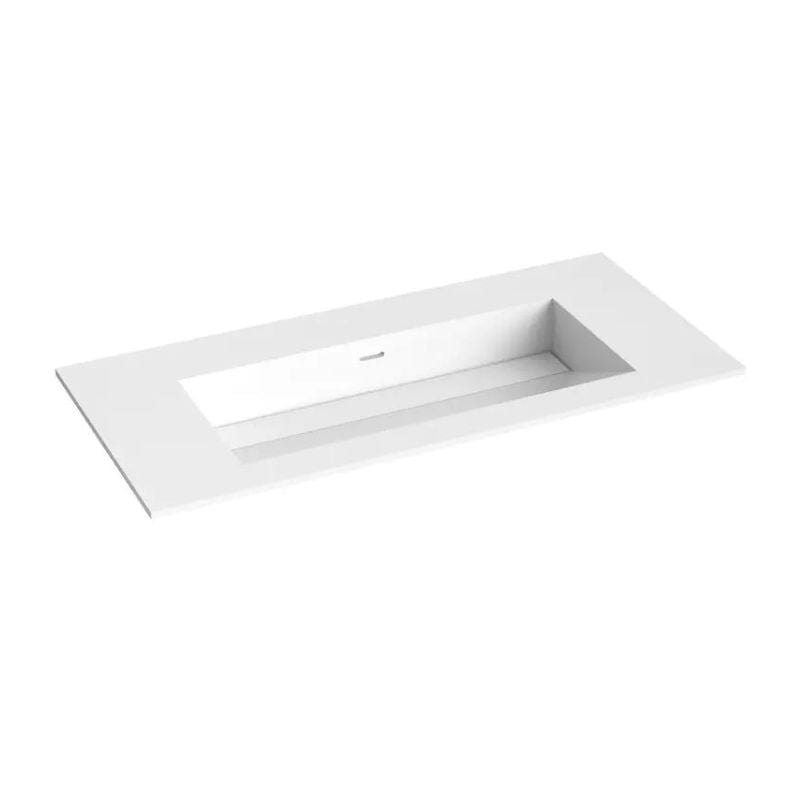 Korsbakken Corian Servant med Skrå Bunn Uten Kranhull Hvit matt / 100cm Korsbakken Møbelservant KO-373802100