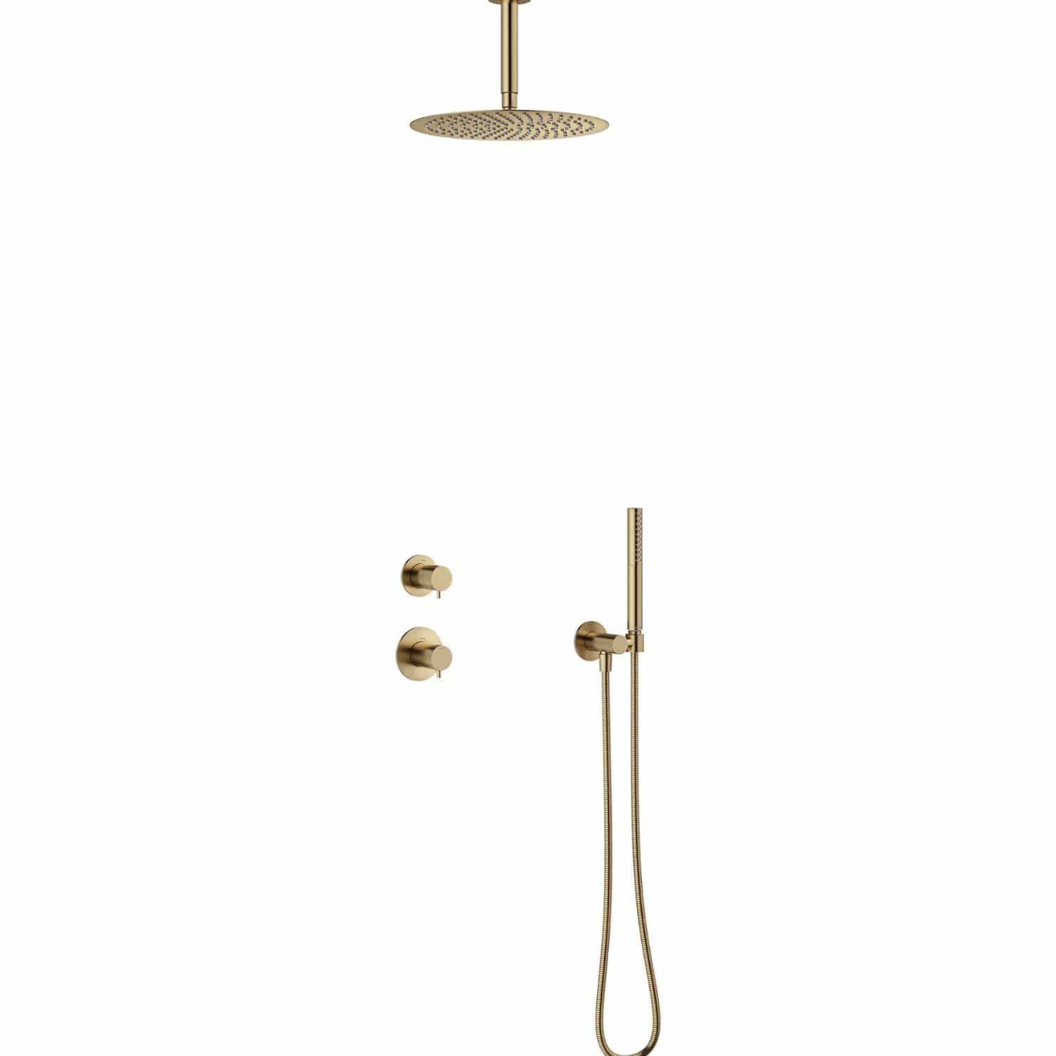 Korsbakken Iris DS2 takdusj for innbygging komplett Børstet bronse Korsbakken Blandebatteri innbygging KO-91DS288
