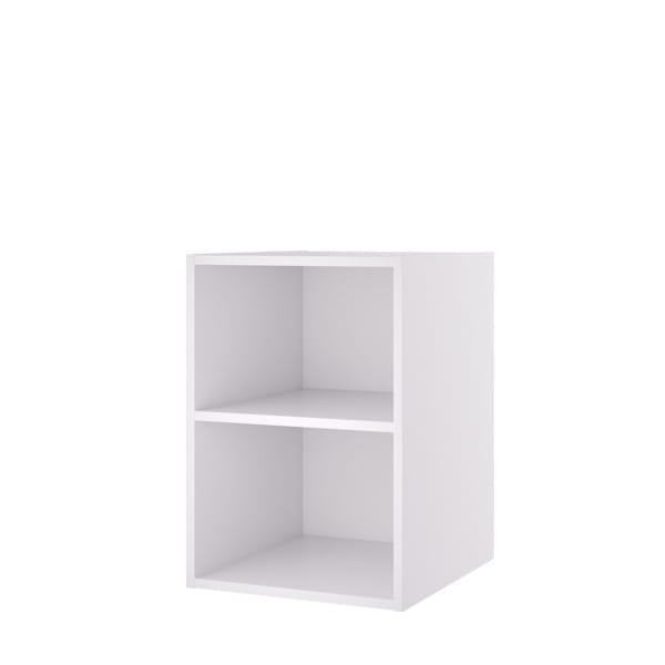 Linn Bad Åpen hylle med Glasshylle 2 skuff Hvit / 40cm Linn Bad Sideskap bad LB-95104G
