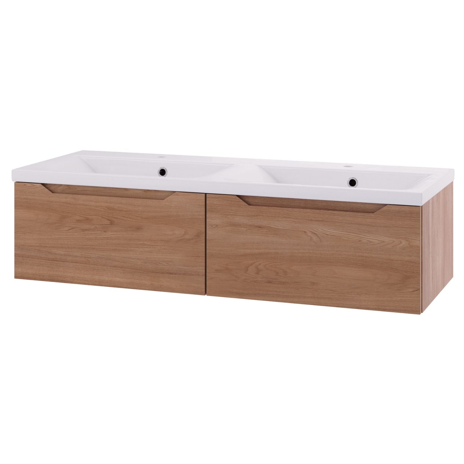 Linn Bad Emma D45 Servantskap med 1 skuff Eik / 120cm dobbel 2 skuff Linn Bad Servantskap LB-130512D2S
