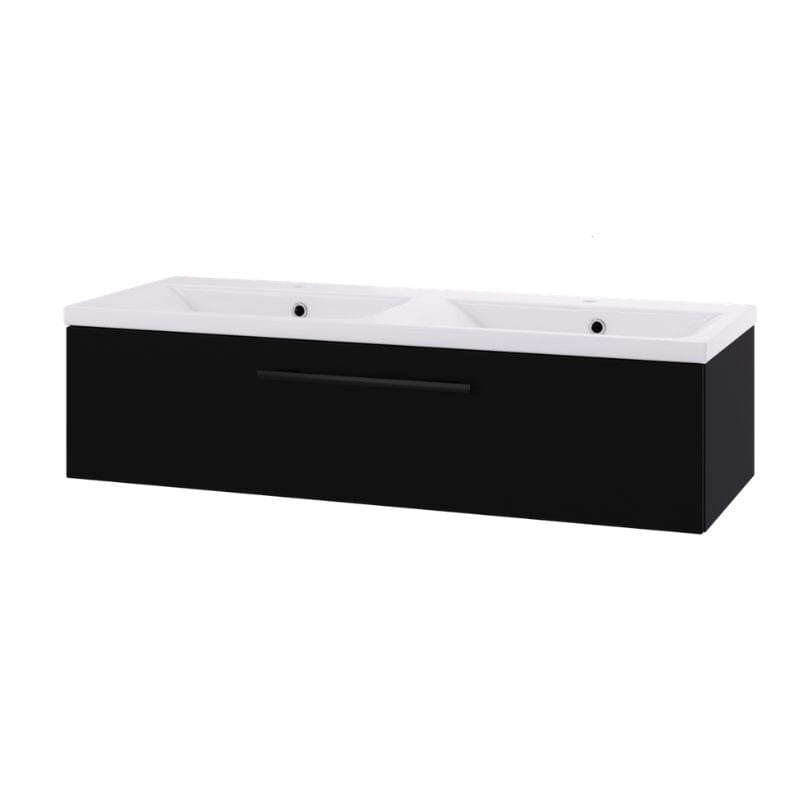 Linn Bad Ingrid D45 Servantskap med 1 skuff Svart / 120cm dobbel Linn Bad Servantskap LB-110712D1S