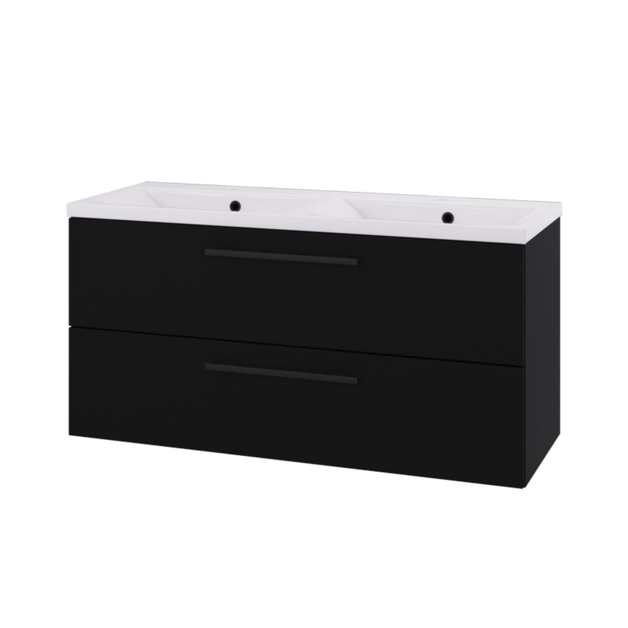 Linn Bad Ingrid D45cm Servantskap Svart matt / 120cm dobbel Linn Bad Servantskap LB-110712D