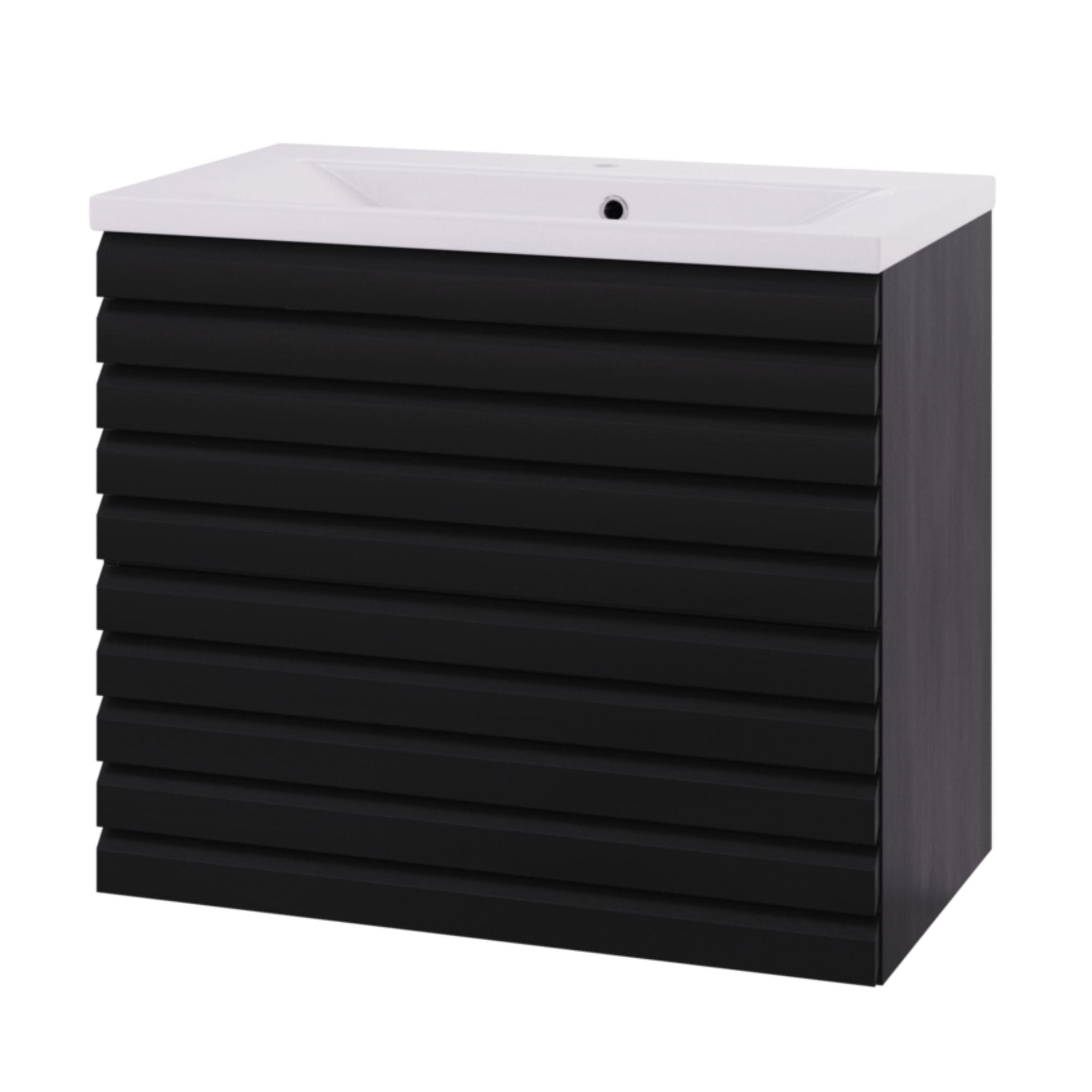 Linn Bad Selma Eikestav Servantskap 2 Skuffer D45cm Svart eik / 80cm / Senter Linn Bad Servantskap LB-160628ST
