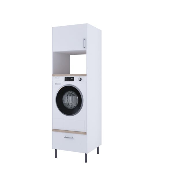 Linn Bad Vaskesøyle med skuff til vaskerom hylle og overskap høgde Hvit / 60cm Linn Bad Dekkside vaskerom LB-712706H40