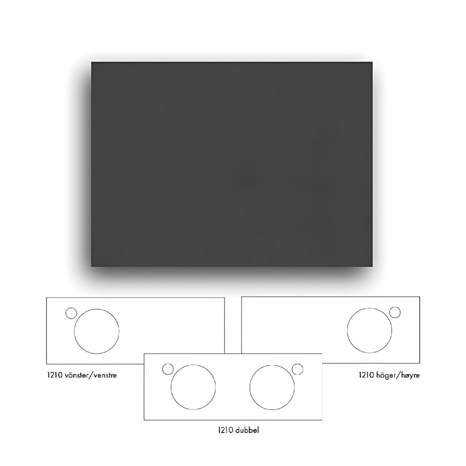 Macro Design Crown+ Dekton Benkeplate 121cm Eter / 121cm / Høyre Macro Design Benkeplate bad GRO-FB120ETEHH