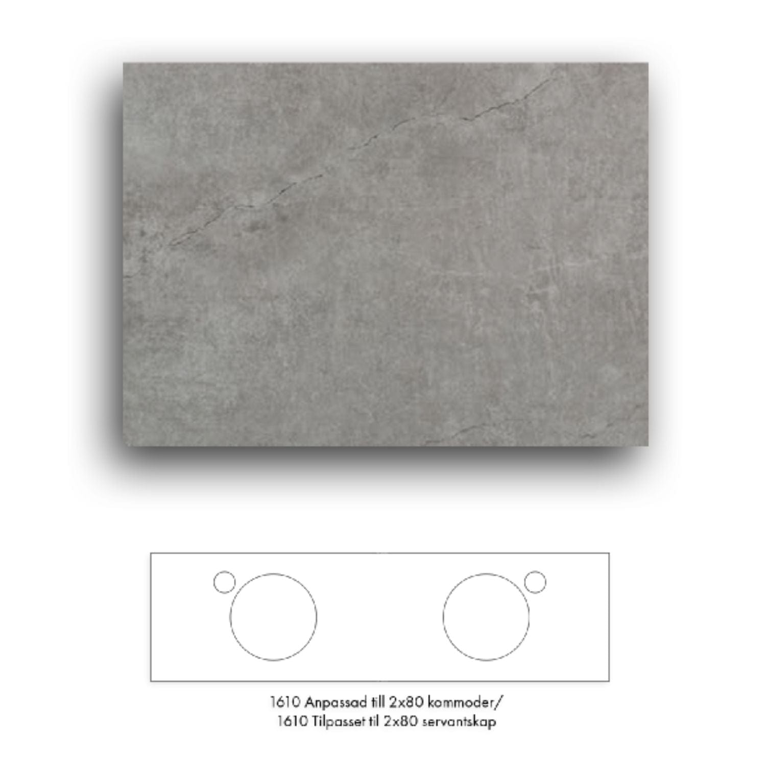Macro Design Crown+ Dekton Benkeplate 161-201cm Soke / 161cm Macro Design Benkeplate bad GRO-FB160SOKDH