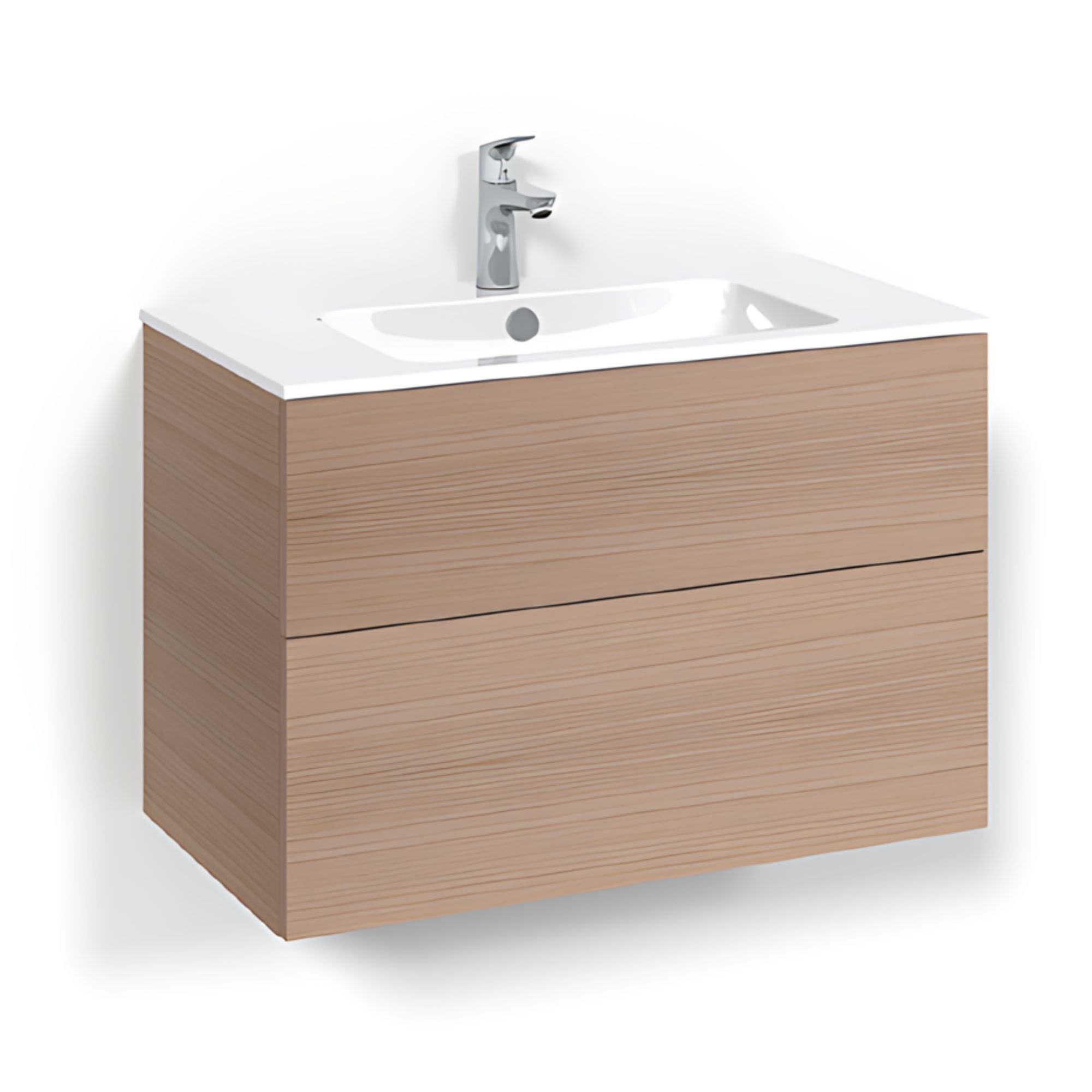 Macro Design CROWN Plain/Push-open Servantskap 2 skuff - med LIGHT servant Eik / 80cm / Light 14 Macro Design Servantskap BUN-FSK80EPL14