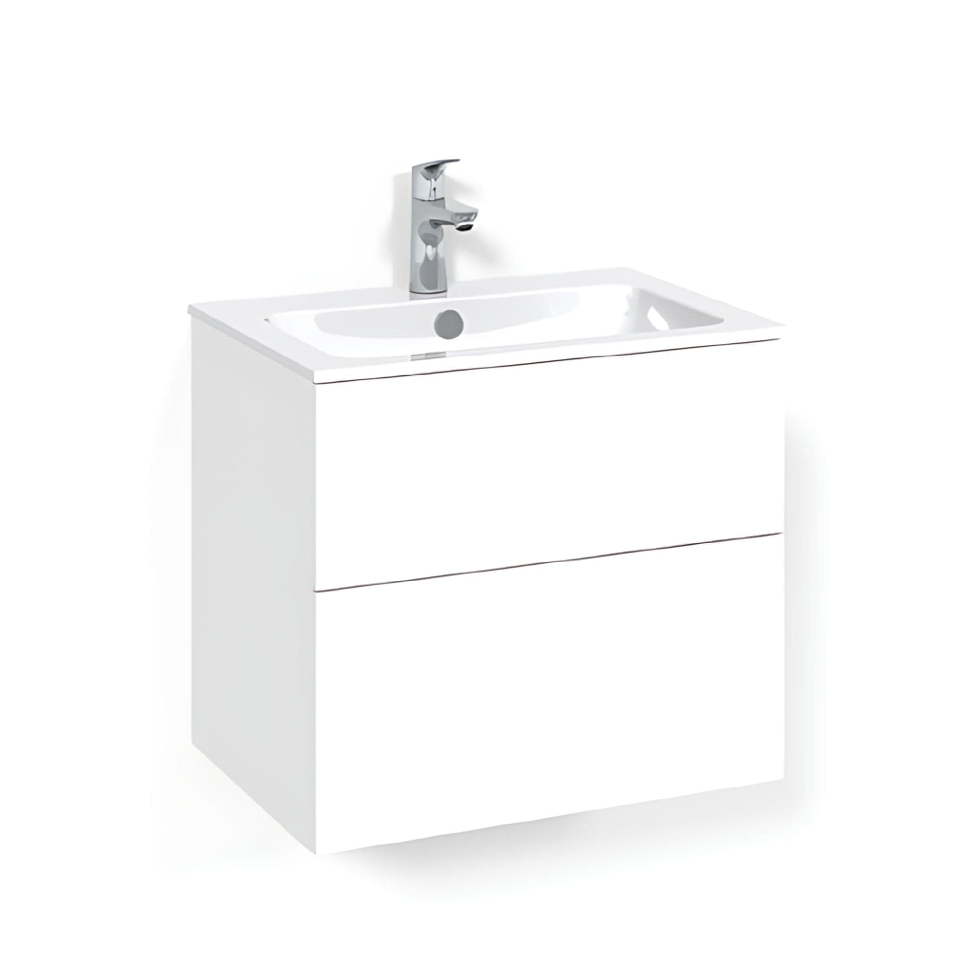 Macro Design CROWN Plain Servantskap 2 skuff - med LIGHT servant Hvit / 60cm / Light 14 Macro Design Servantskap BUN-FSK60VPL14