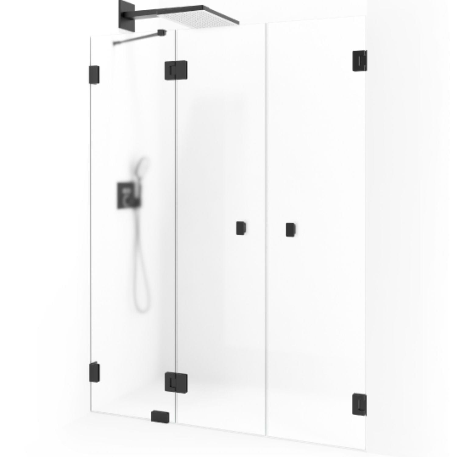 Macro Design Grace Nisjedusj Spesial 5 Svart matt / Briljant ice glass Macro Design Dusjvegg GRO-DSL5MSICSPC