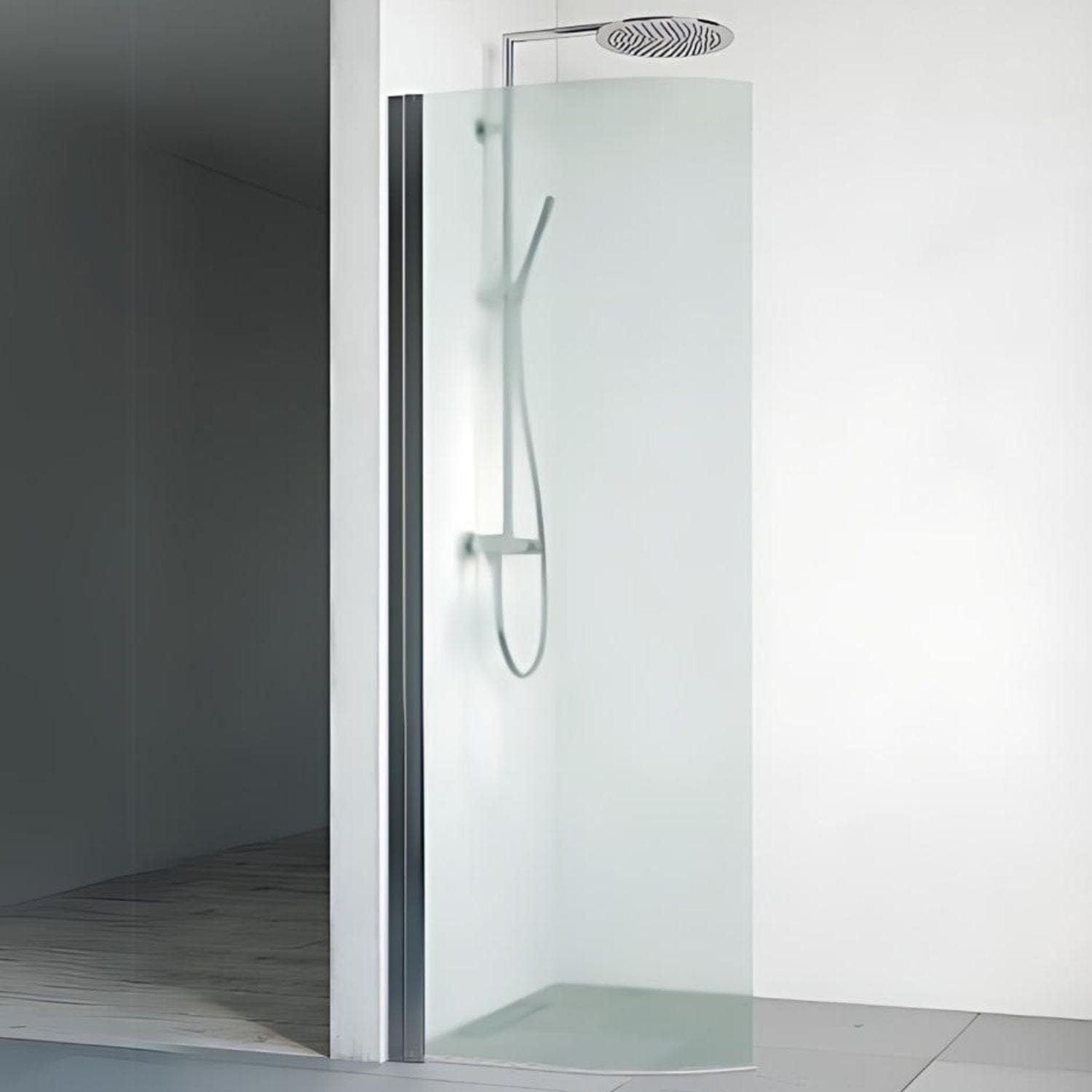 Macro Design SPIRIT Dusjdør Rund Krom / 80cm / Ice glass Macro Design Dusjdør BUN-DVSCG80IC