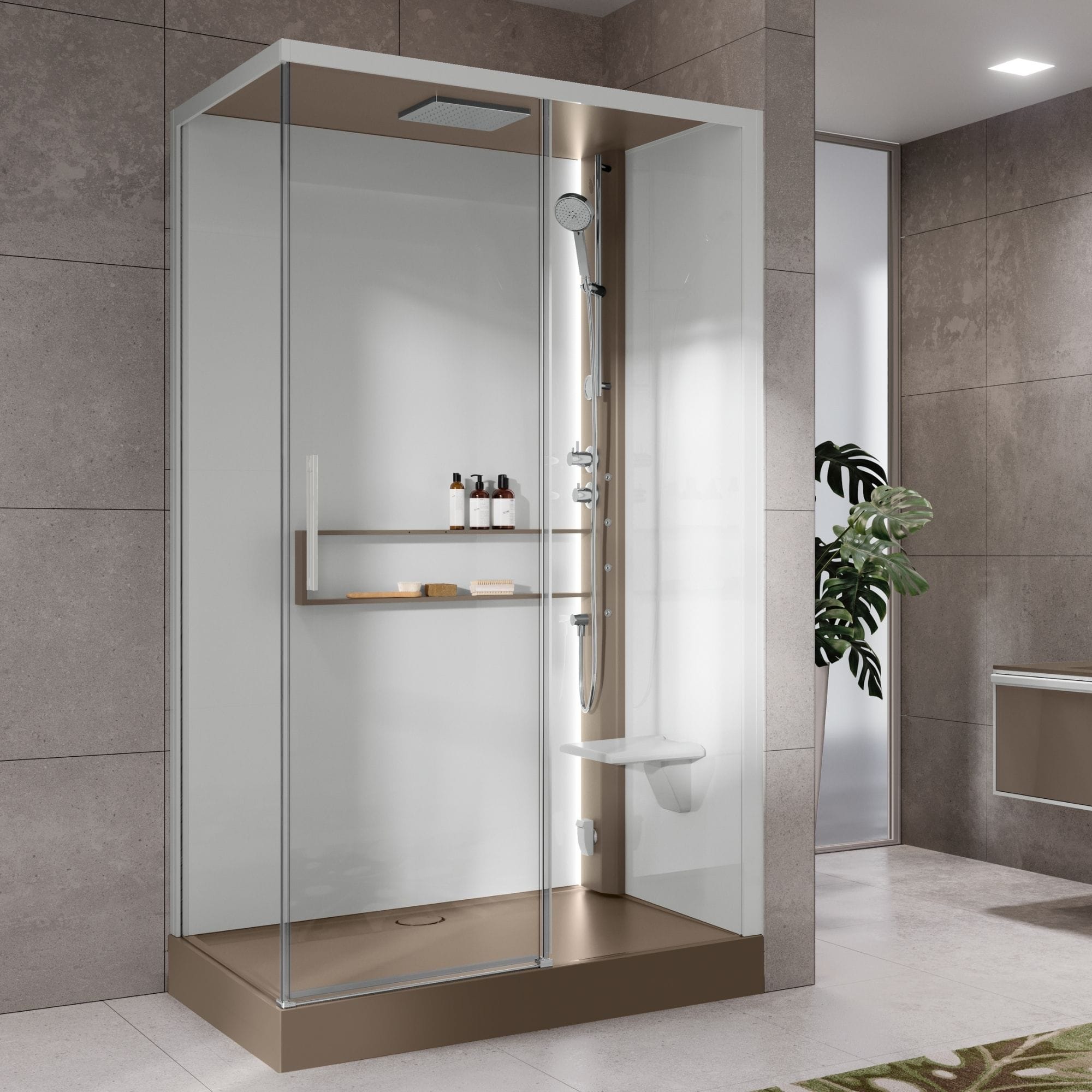 Novellini Glax 2 2.0 2P+F Hydro Dusjkabinett Corda / 120x80cm høyre / Klart glass Novellini Dusjkabinett KO-G222P129DT1-1TU