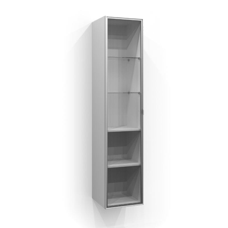 Svedbergs Høyskap Vitrine Dør med glass 160cm / 35cm / Alu matt + Linjeglass Svedbergs Høyskap bad SV-7160352-3