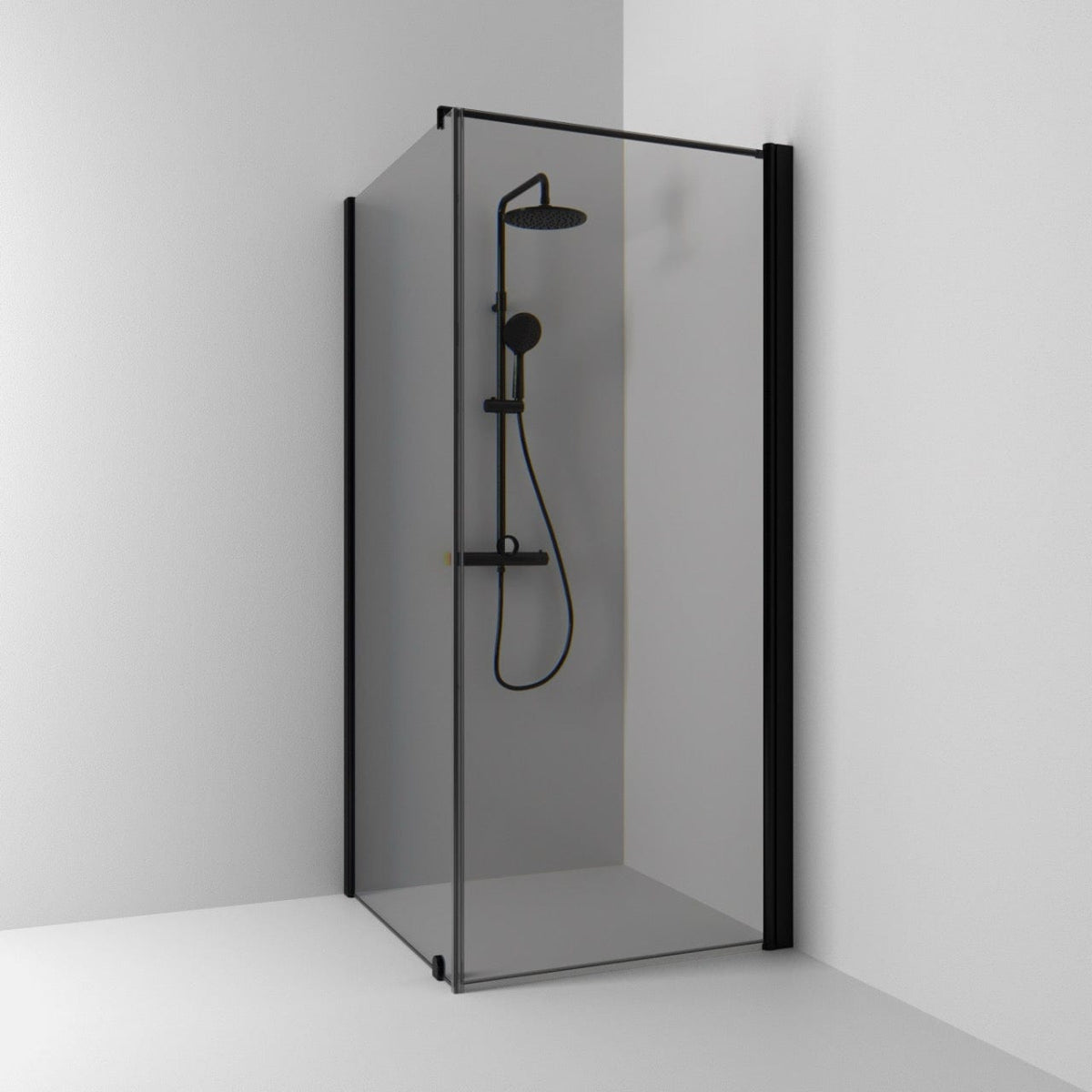 Svedbergs Skoga Dusjhjørne Kombi (vegg+dør) Svart matt / 70x70cm / Røkfarget glass Svedbergs Dusjhjørne SV-65011277