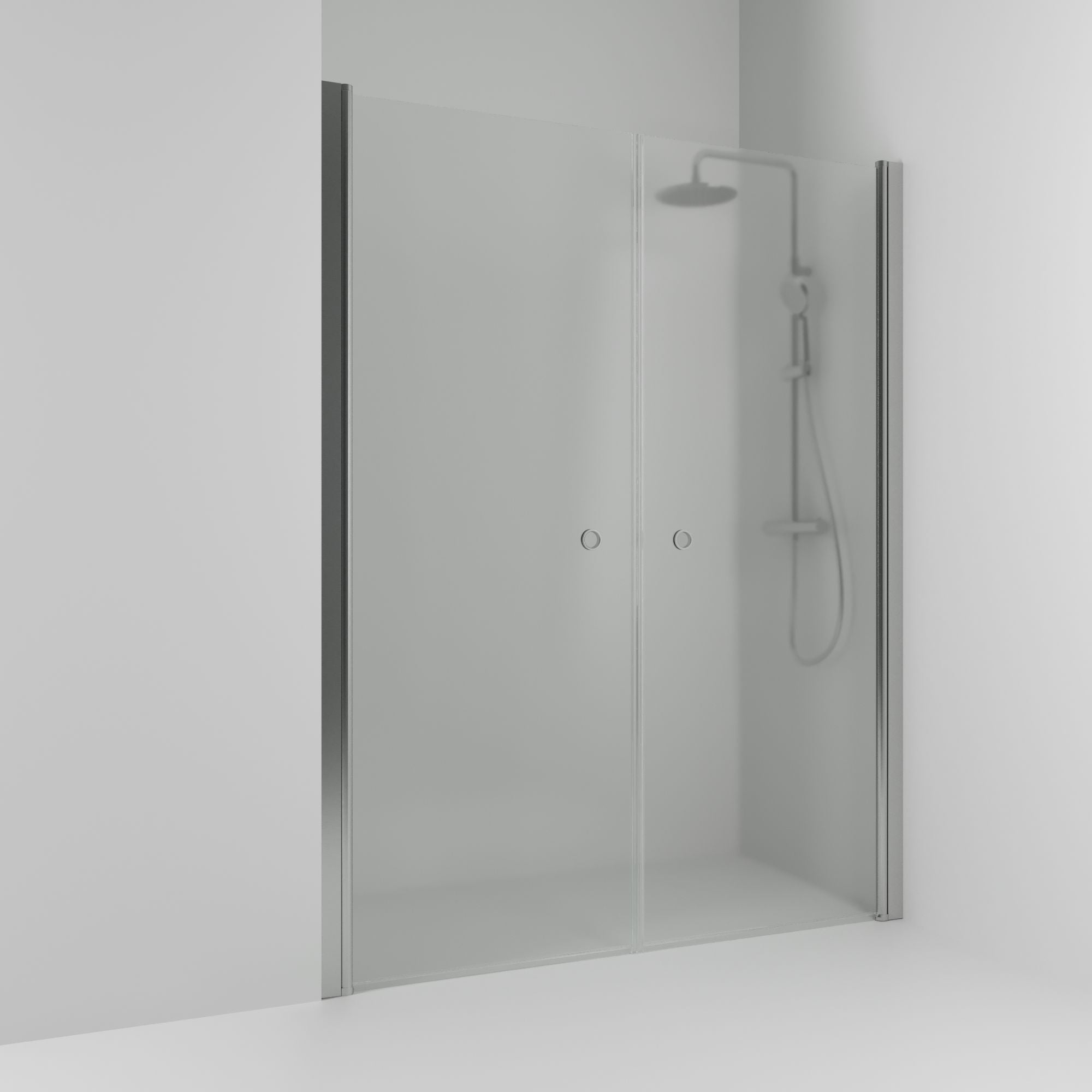 Svedbergs Skoga Dusjnisje Rett Dobbel Matt aluminium / 108cm / Frostet glass Svedbergs Dusjnisje SV-60208355