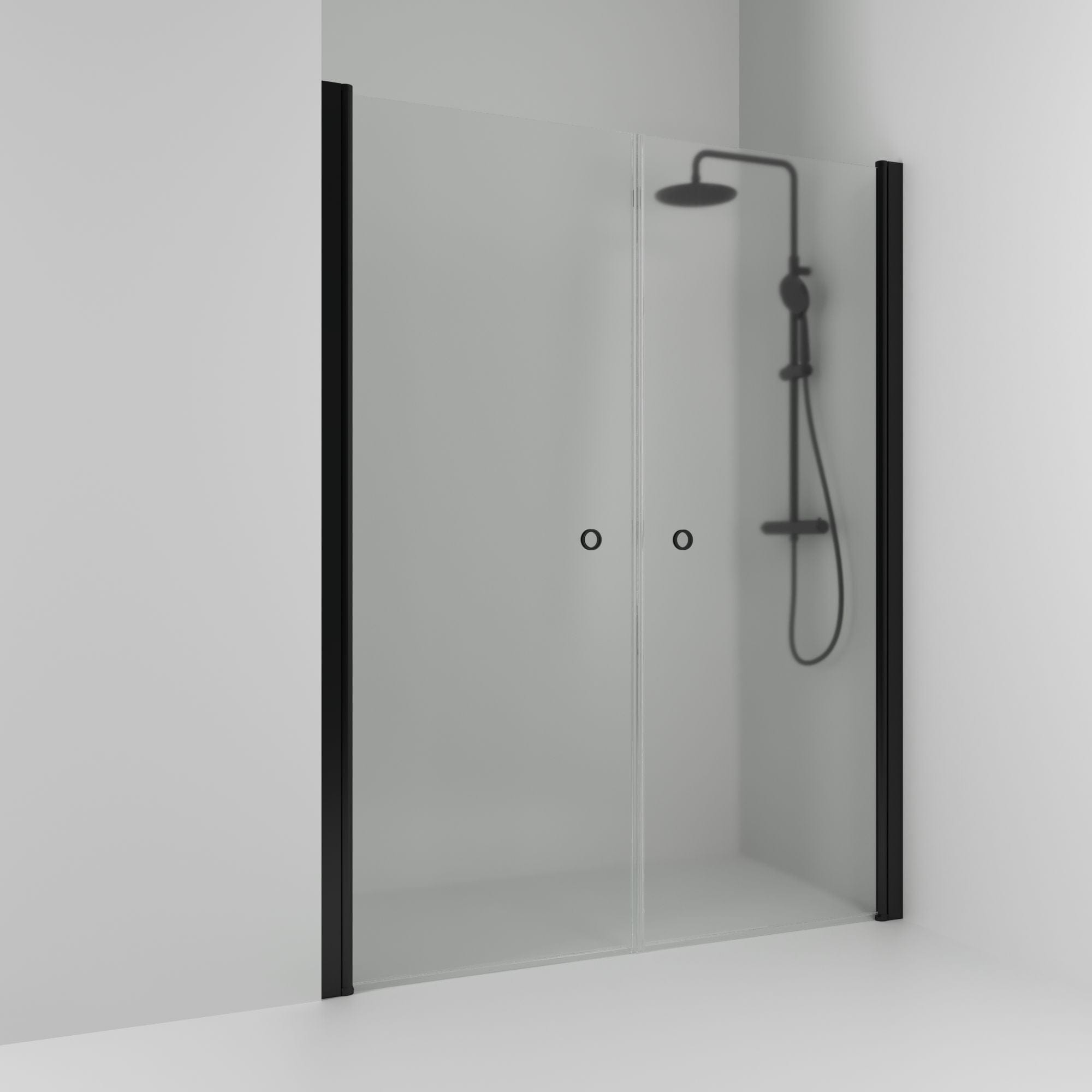 Svedbergs Skoga Dusjnisje Rett Dobbel Svart matt / 138cm / Frostet glass Svedbergs Dusjnisje SV-60208270