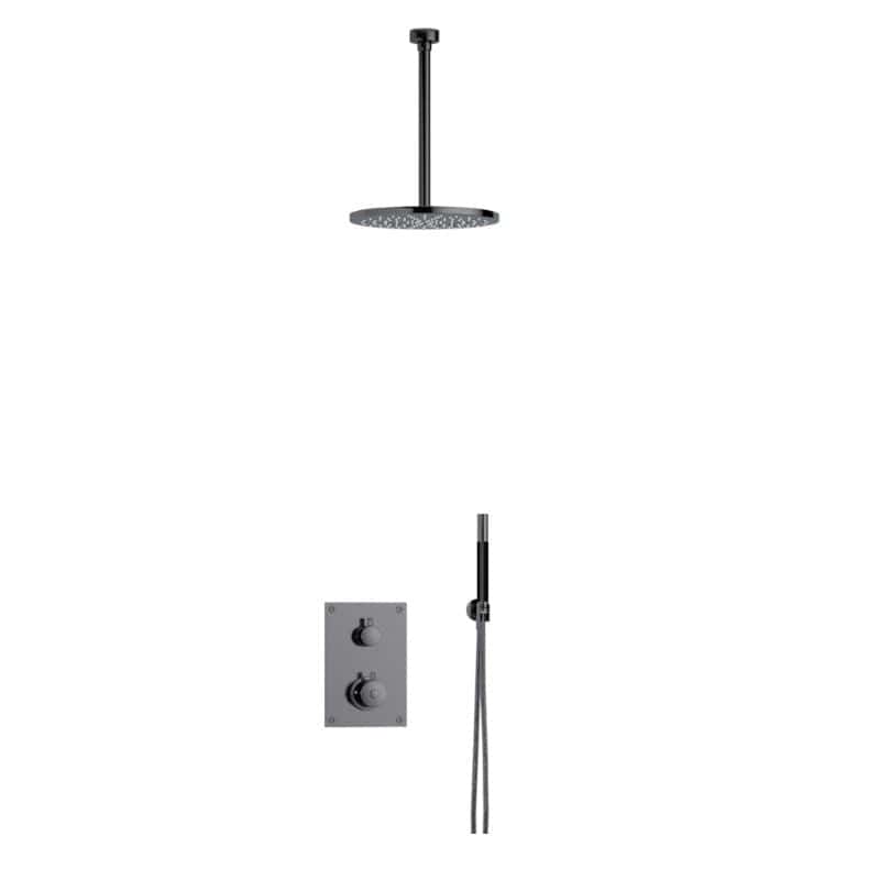 Tapwell Z079 Takdusj Innbygging - komplett Black chrome / 300mm Tapwell Blandebatteri innbygging TA-9424971