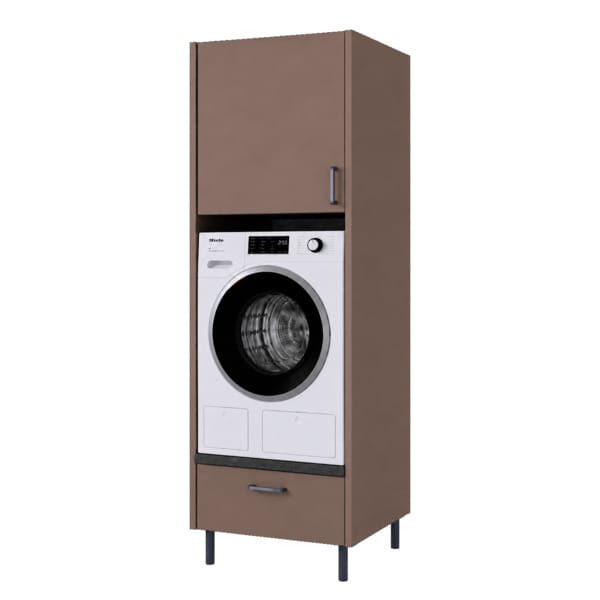 Vaskerom: Linn Bad Vaskesøyle med skuff og overskap høyde Lun beige / 60cm / 72cm 1 dør Linn Bad Dekkside vaskerom LB-792706H72