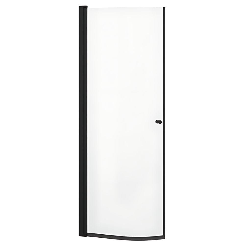 VikingBad Liam Dusjdør Buet H195cm Svart matt / 80cm venstre / Klart glass VikingBad Dusjdør VB-003727-01