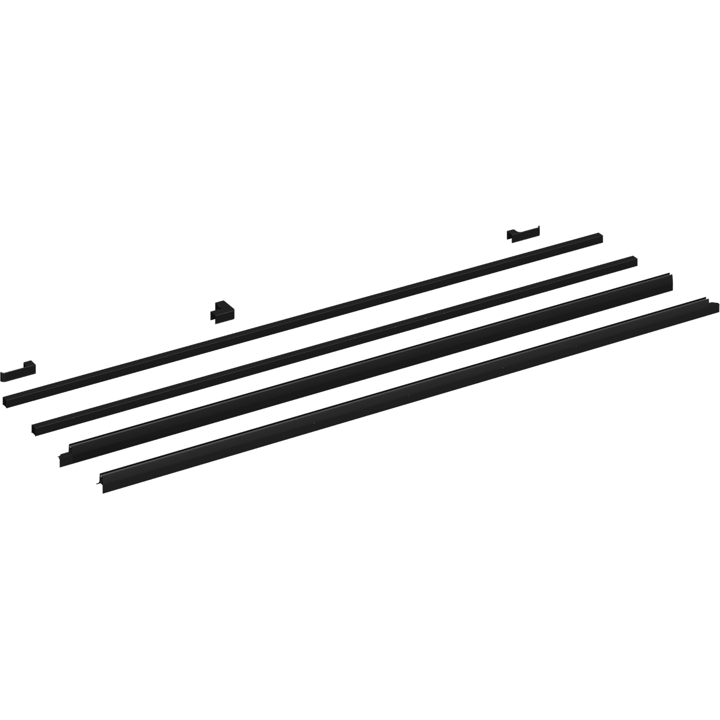 Dansani Match Gulvprofilsett til firkantet modell A/B/C - 2 dører Svart matt Dansani Reservedel dusj DA-1603550