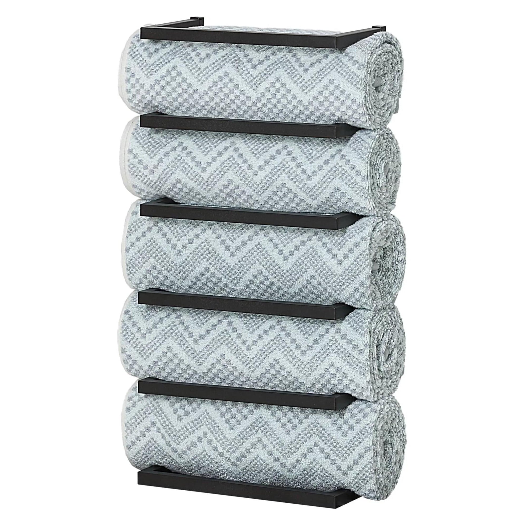 Sealskin Carrè håndklehylle 5 for vegg matt sort Svart Sealskin Håndklehylle CO-396330746