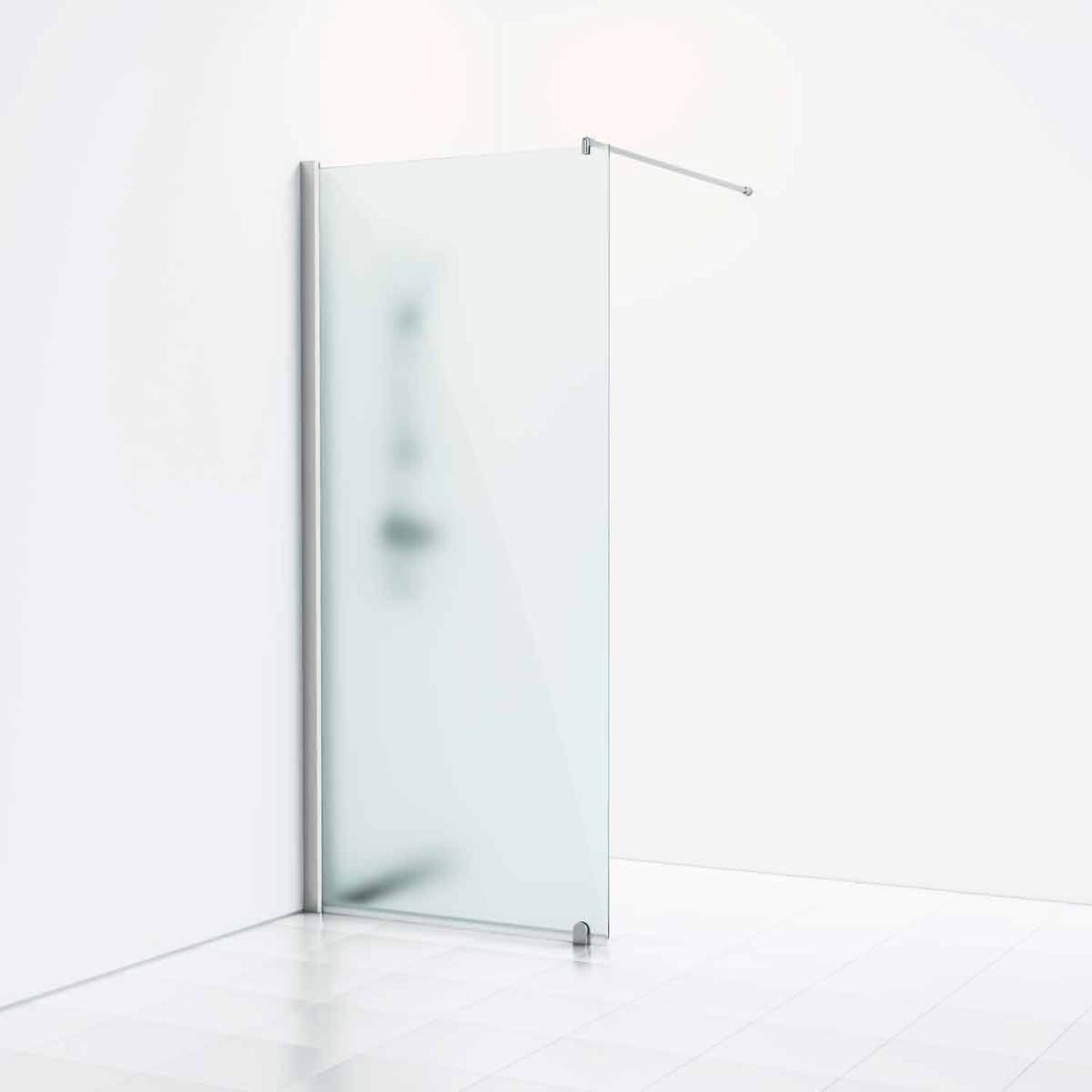 Svedbergs Skoga Dusjvegg Rett (walk-in) Matt aluminium / 100cm / Frostet glass Svedbergs Dusjvegg SV-6120131