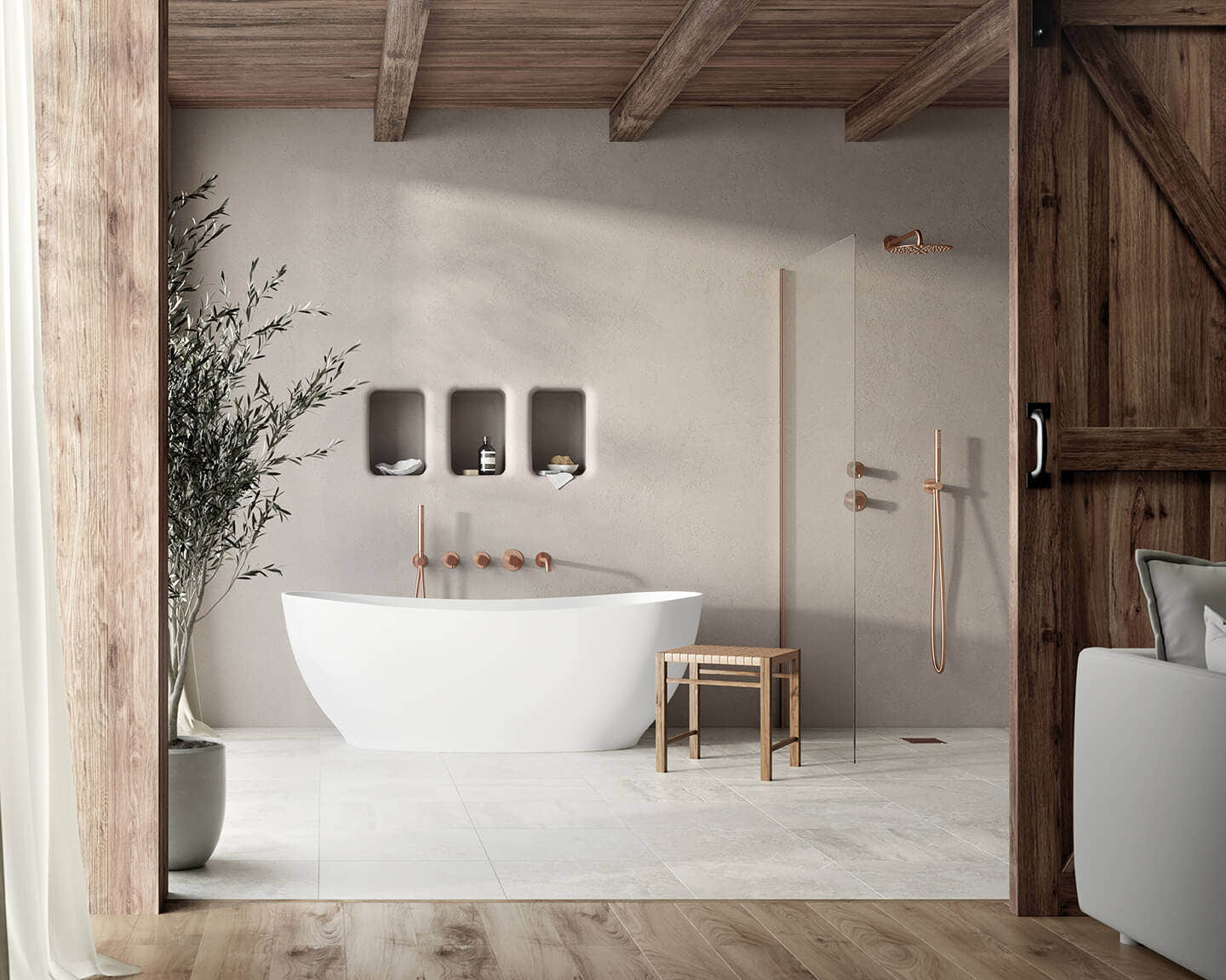 Hotellfølelsen på badet - med innebygd armatur fra Damixa