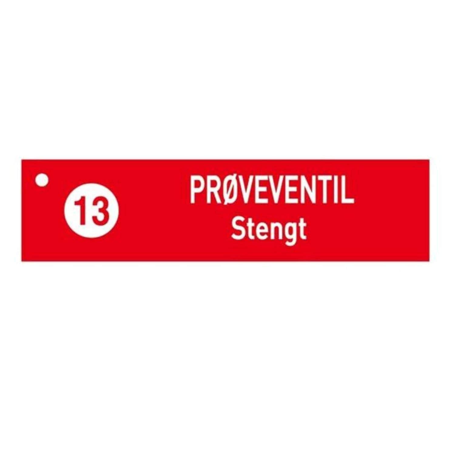 1904 Skilt Prøveventil Stengt 1904 GRO-8758247