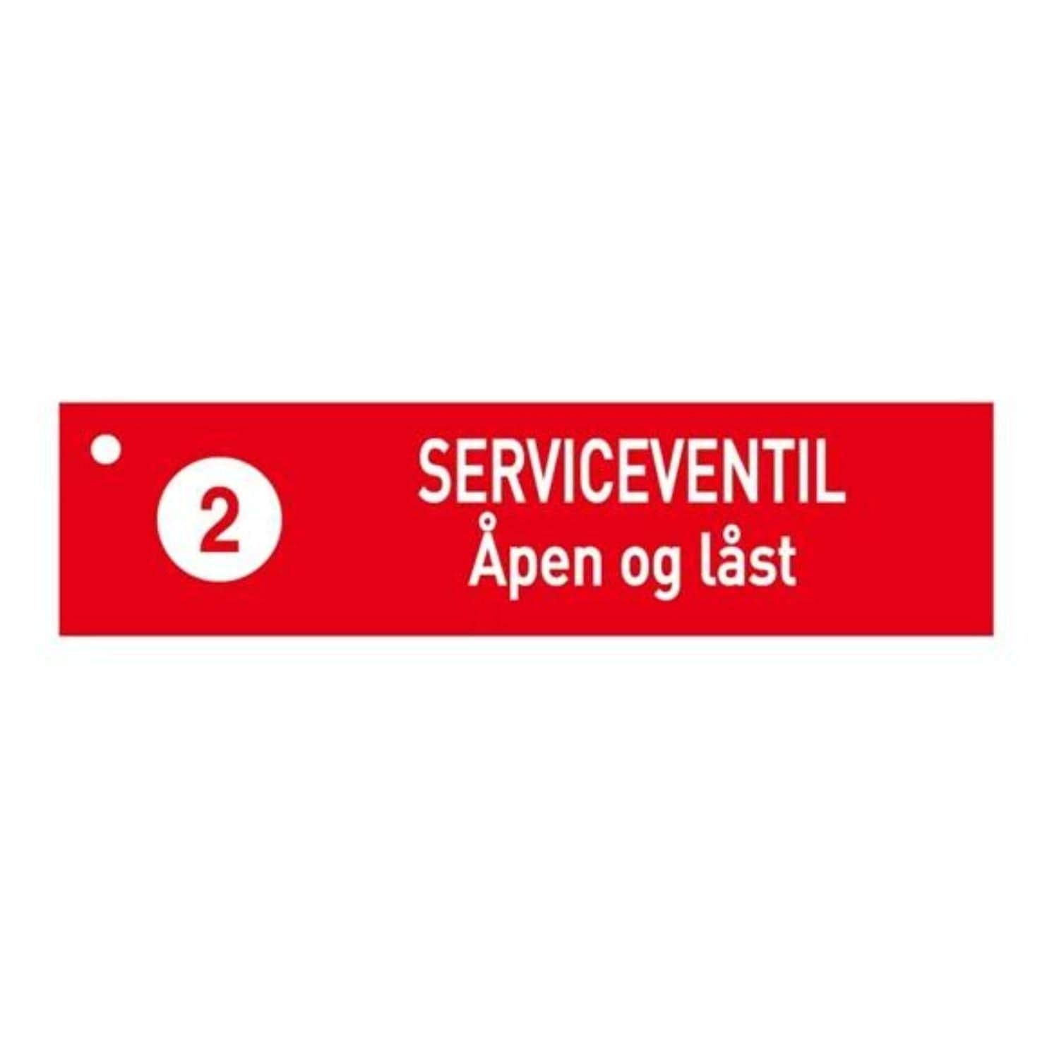 1904 Skilt Serviceventil Åpen og Låst 1904 GRO-8758251