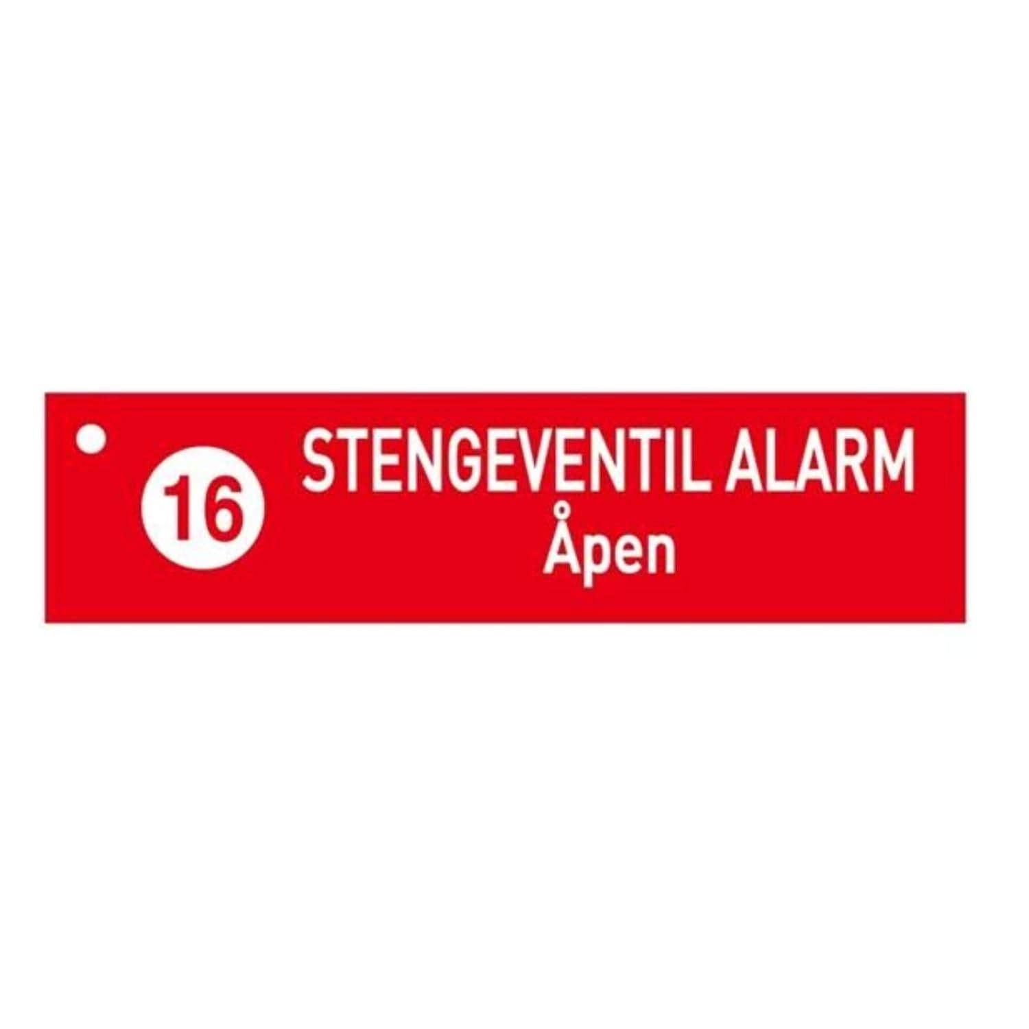 1904 Skilt Stengeventil Alarm Åpen 16 1904 GRO-8758249