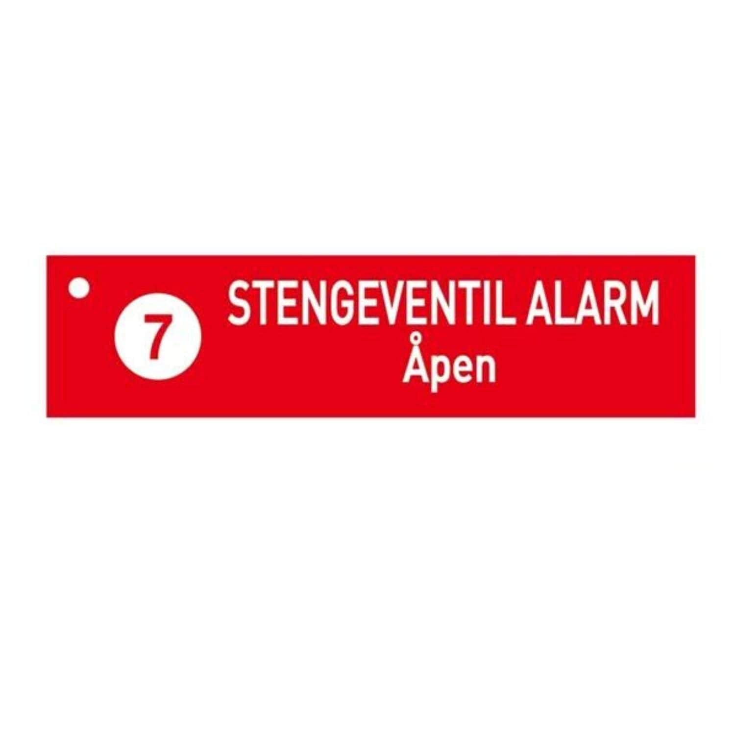 1904 Skilt Stengeventil Alarm Åpen 7 1904 GRO-8758248