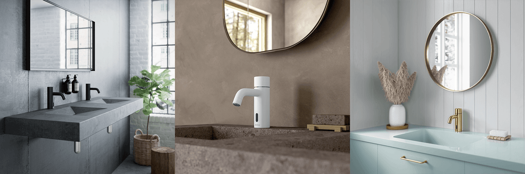 Damixa Touchless servantbatteri i mange fine overflater og farger